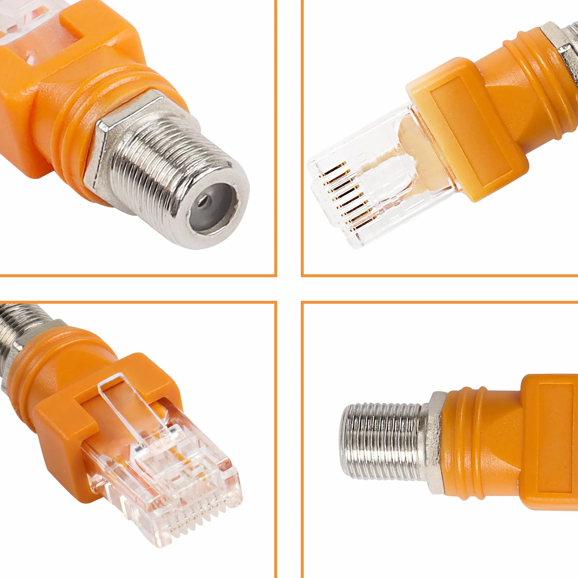 MEIRYFA Konwerter RF na Ethernet, adapter koncentryczny żeński do męskie łączniki, złącze do testera linii (4 szt.)