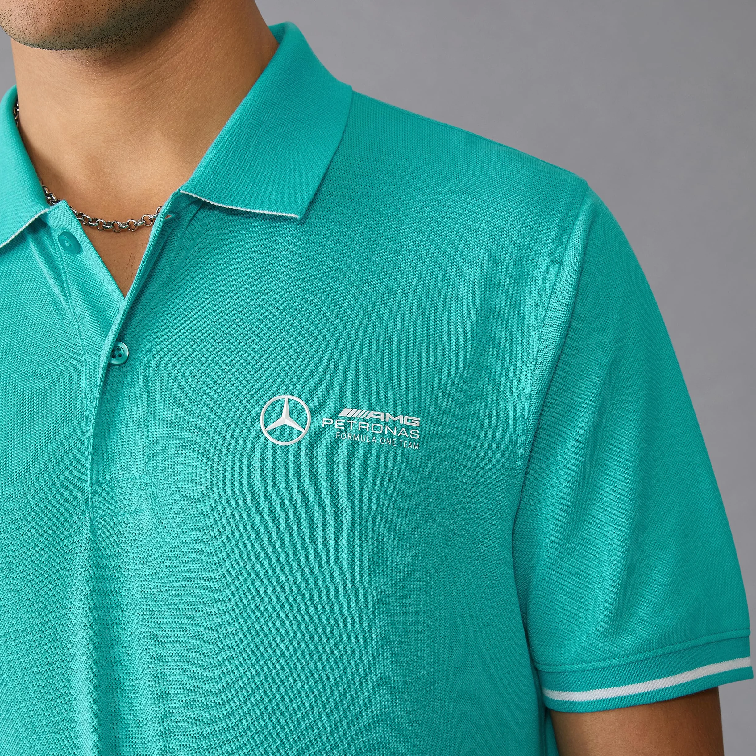 Mercedes AMG Petronas Męska koszulka polo F1 3D logo zespołu