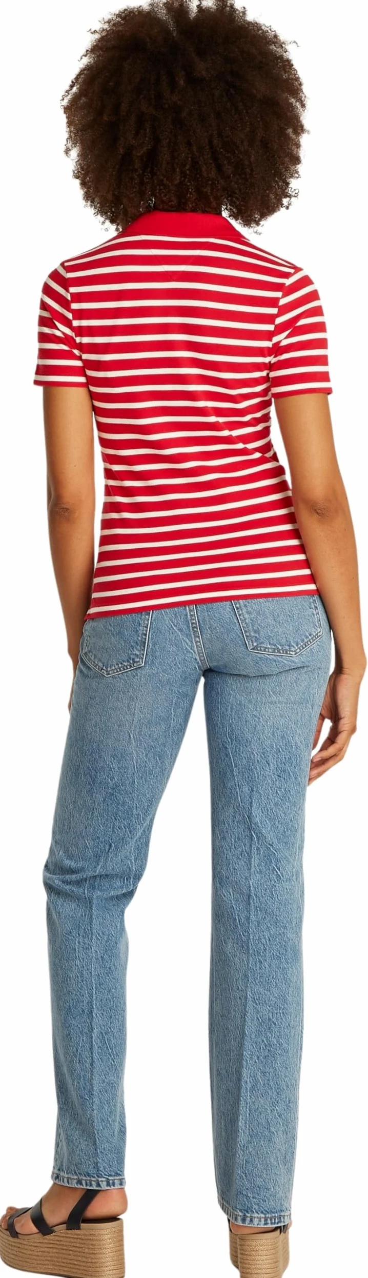 TOMMY HILFIGER Damska koszulka polo 1985 SLIM PIQUE SS WW0WW43225, czerwona, M, Czerwony (podstawowy czerwony/ecru Stp), M