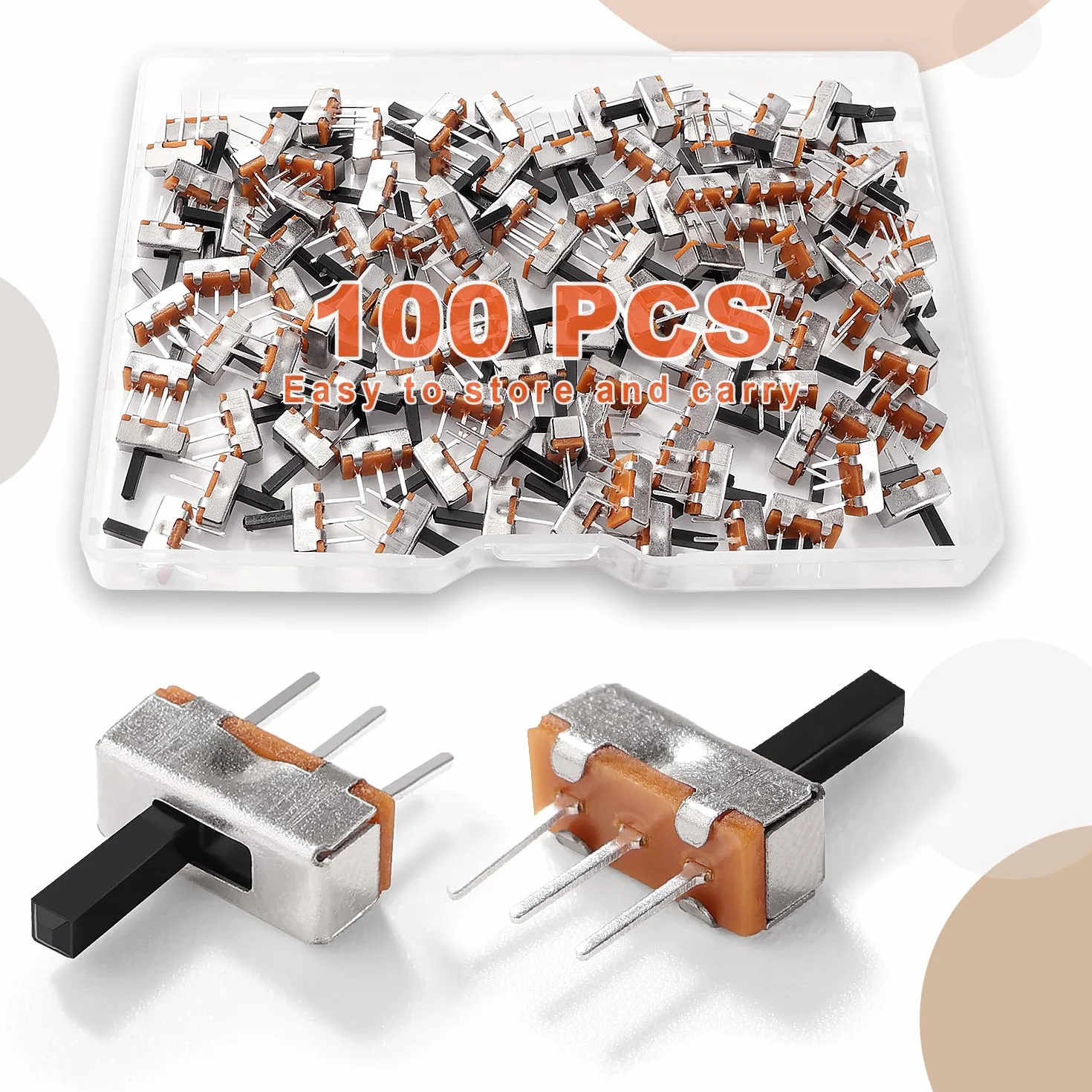 100 Sztuk SS12D00G6 Miniaturowy Przełącznik Suwakowy, 1P2T SPDT 3-Stykowy 2-Pozycyjny DC 50 V 0.5 A Przełączniki Suwakowe, do Elektronicznych Zabawek, Opraw Oświetleniowych