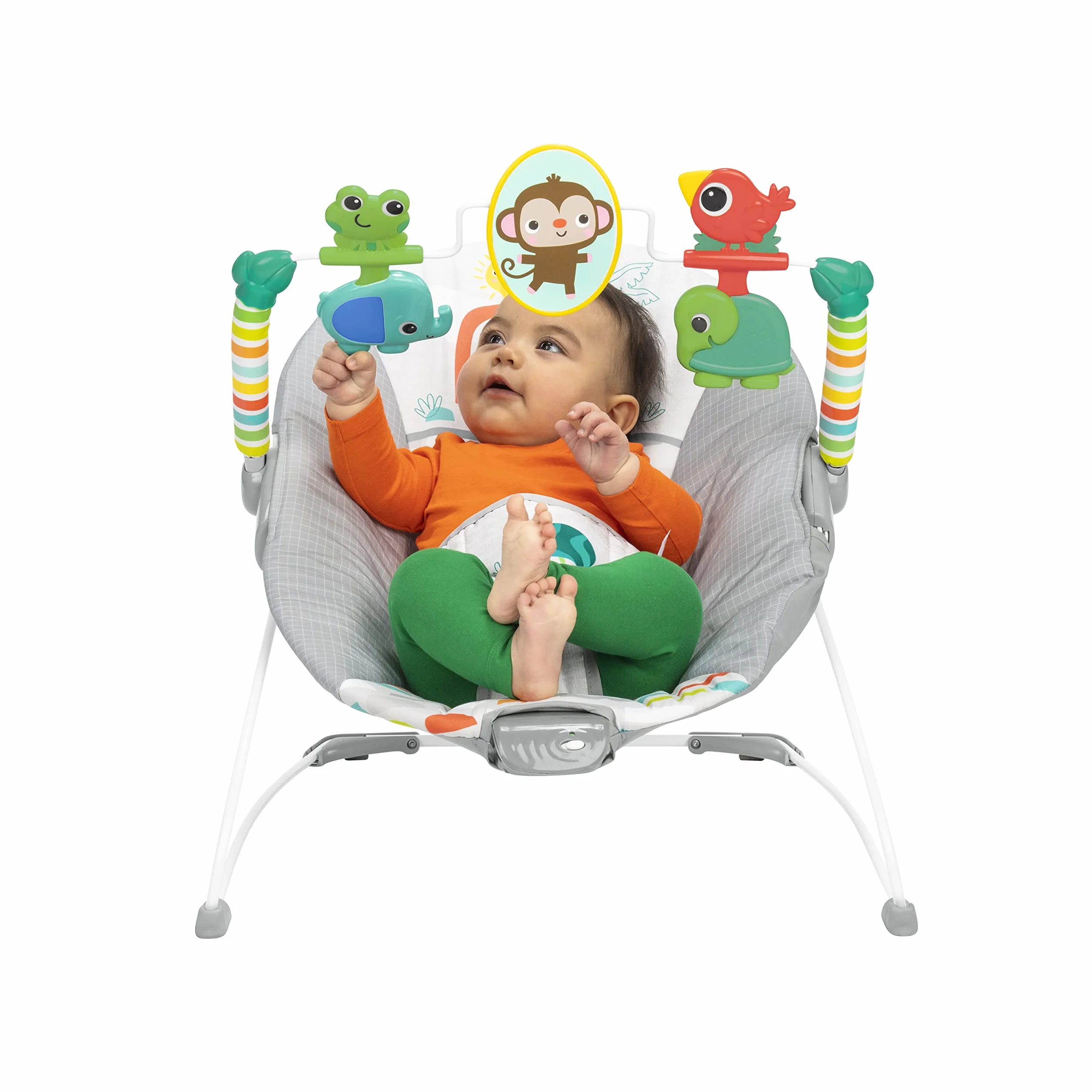 Bright Starts, Playful Paradise leżak z kojącymi wibracjami i interaktywnymi zabawkami, unisex, 0-6 miesięcy