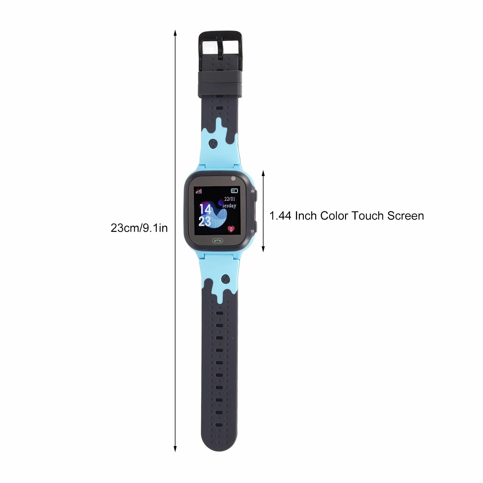 1,44-calowy Smartwatch dla Dzieci, 2-kierunkowe Połączenia Głosowe Inteligentny Zegarek dla Dzieci z Pozycjonowaniem LBS w Czasie Rzeczywistym, Ekran Dotykowy, IP65, Tryb Klasowy