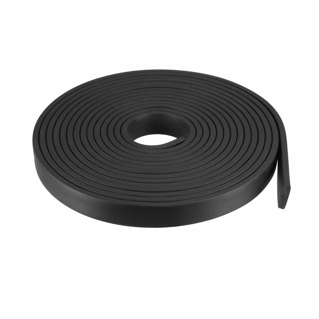 sourcing map Gumowa uszczelka, pasek gumowy, masywny prostokątny o szerokości 20 mm, grubość 5 mm, długość 5 m, kolor czarny