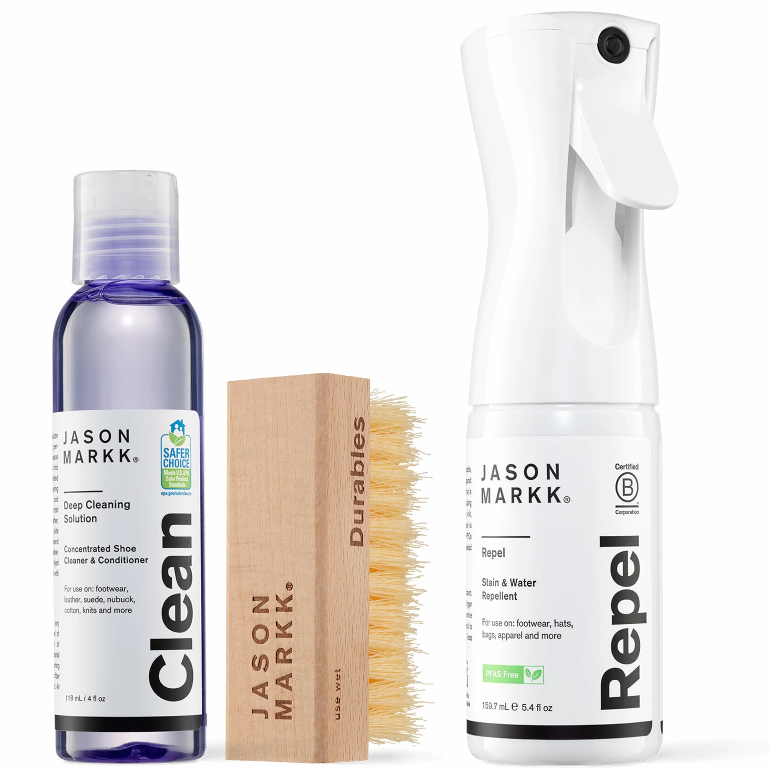 Jason Markk Essential Kit + środek do czyszczenia butów w sprayu impregnującym