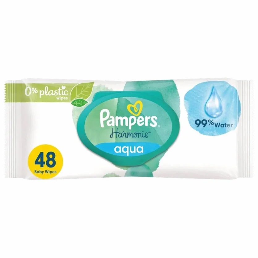 Pampers Aquapure Chusteczki 1 Opakowanie = 48 Chusteczki Pielęgnacyjne,48.0 Sztuk