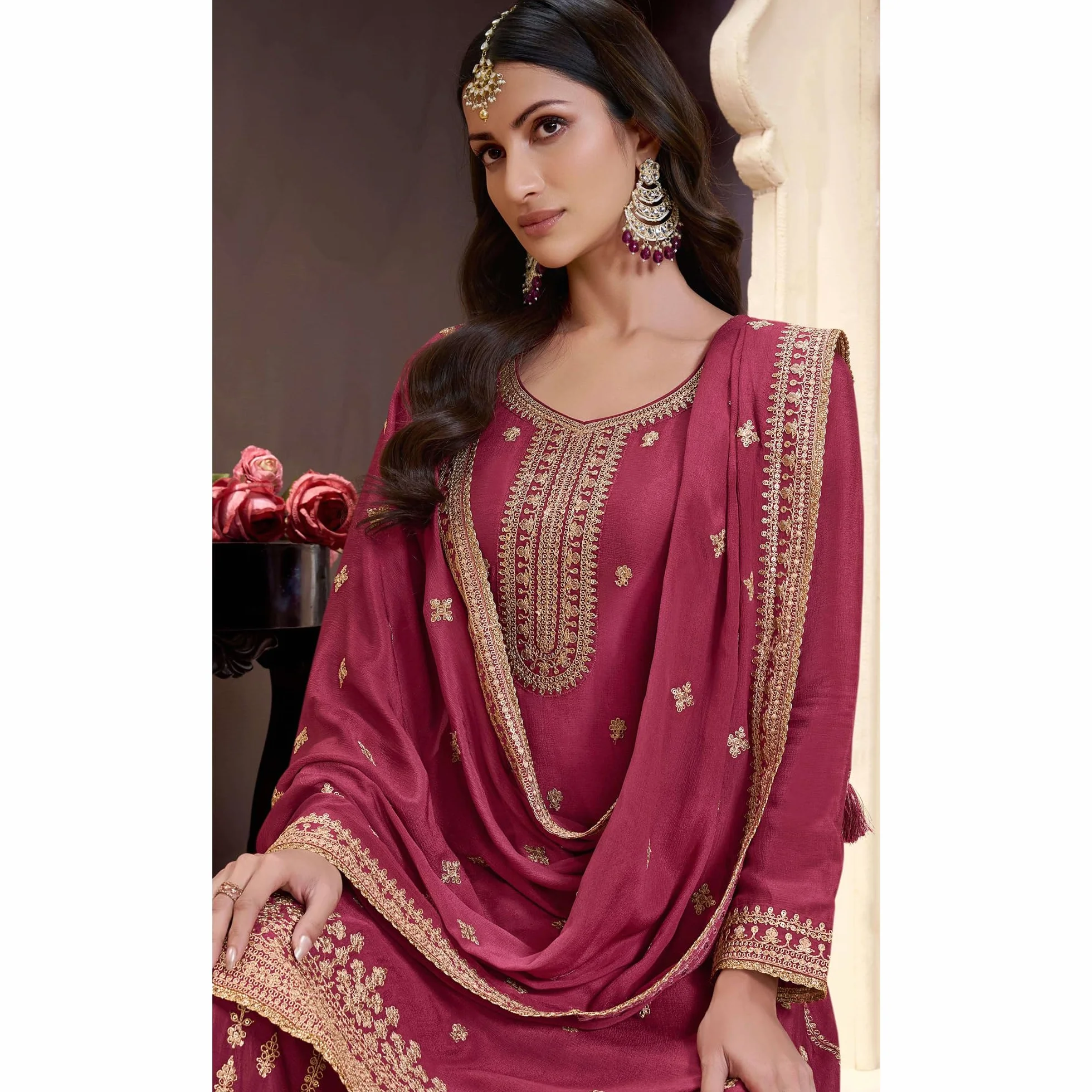 Shalwar Kameez indyjskie pakistańskie garnitury weselne designerskie sukienki Palazzo Wybór 44