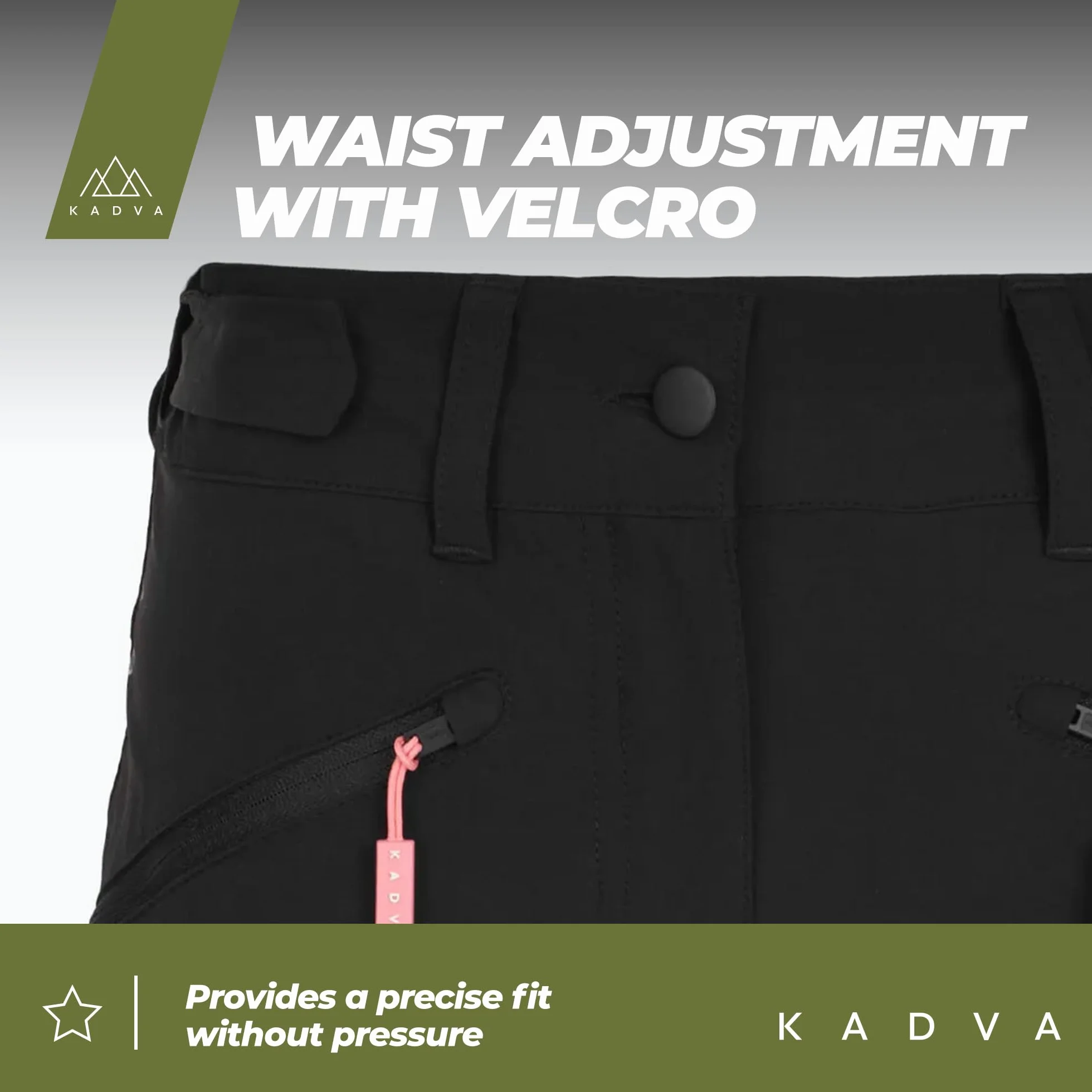 KADVA Reto szorty damskie XS – outdoor, trekking, styl sportowy, oddychające, szybkoschnące, regularny krój, regulowany ściągacz, 4 kieszenie, idealne do wędrówek i na co dzień