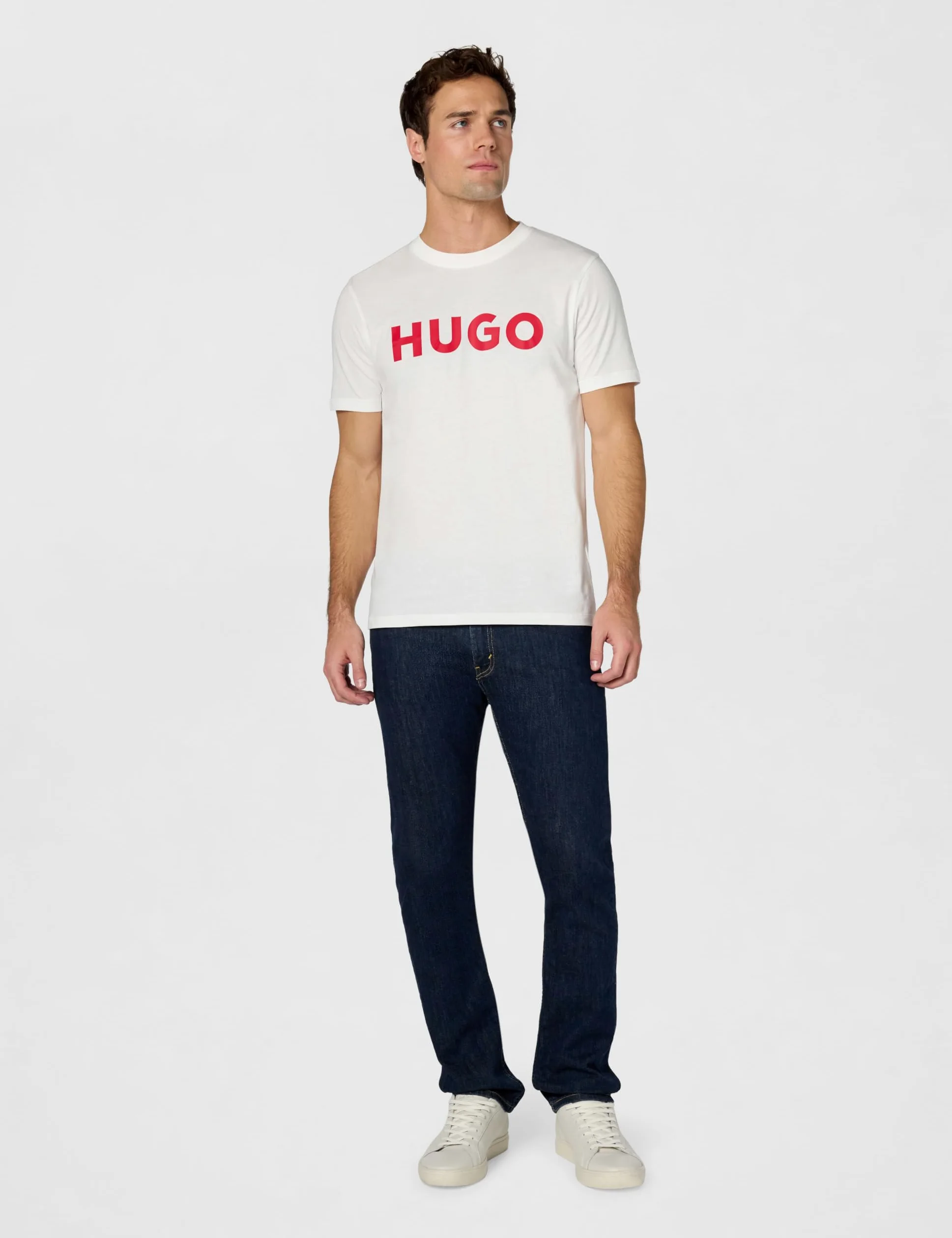 HUGO Mens Print Logo Short Sleeve T-Shirt, Ultra White, XX-Large US