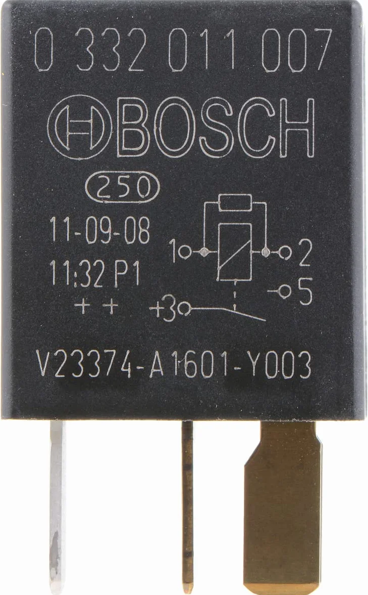 Bosch 0332011007 mikro-przekaźnik 12 V 30 A, IP5K4, temperatura robocza od -40° do 100°, przekaźnik zwierny, 4 piny