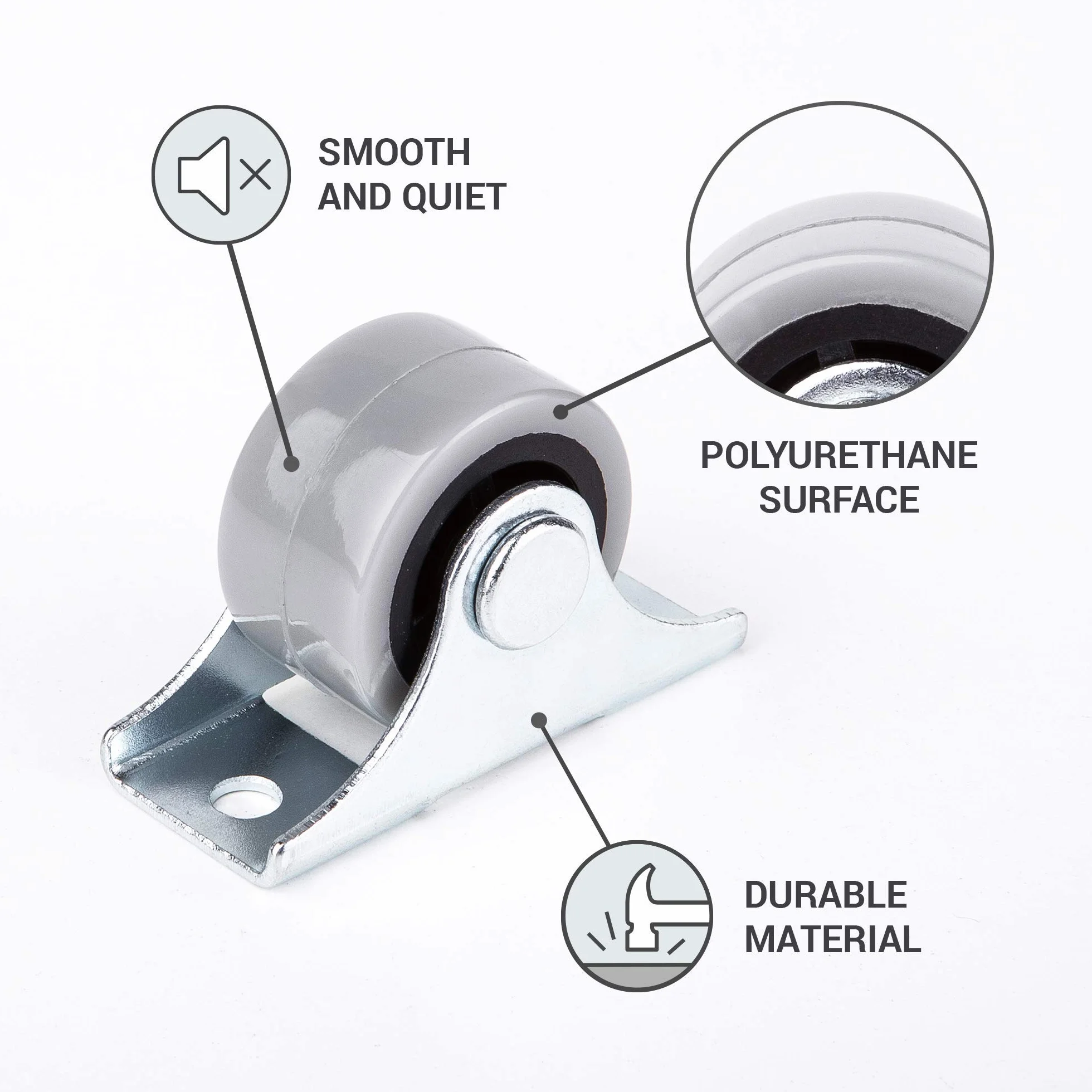 (Zestaw 12 sztuk) Małe plastikowe kółka 25 mm Trwałe kółka z metalową płytką Niegumowe Miękkie kółka Nieobrotowe kółka stałe Kółka do mebli Zamienne kółka Śruby w zestawie
