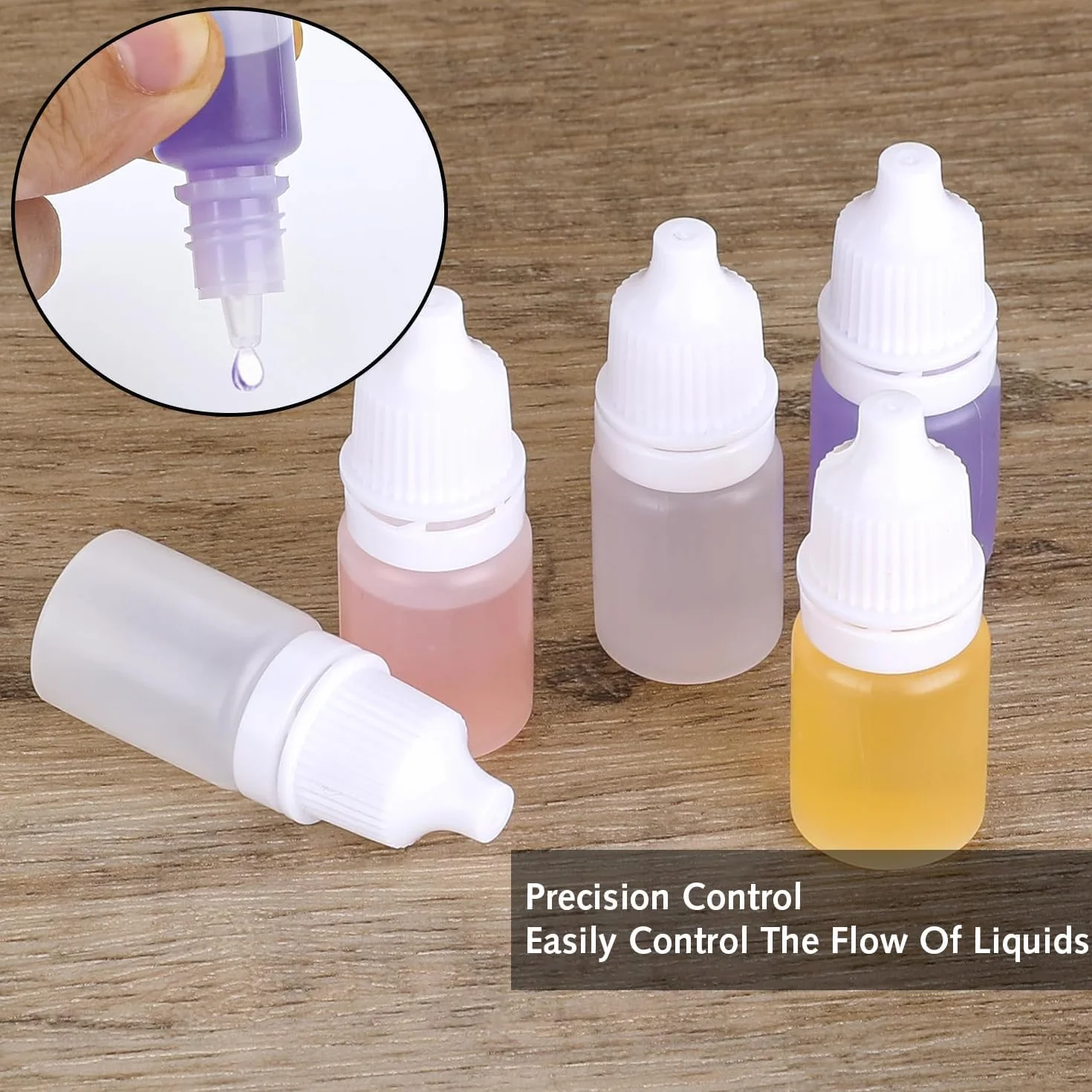 Luxiremi 12 sztuk butelek z tworzywa sztucznego 5 ml, pusta butelka na krople do oczu z nakrętką i lejkiem, biała, wyciskana butelka na krople do oczu