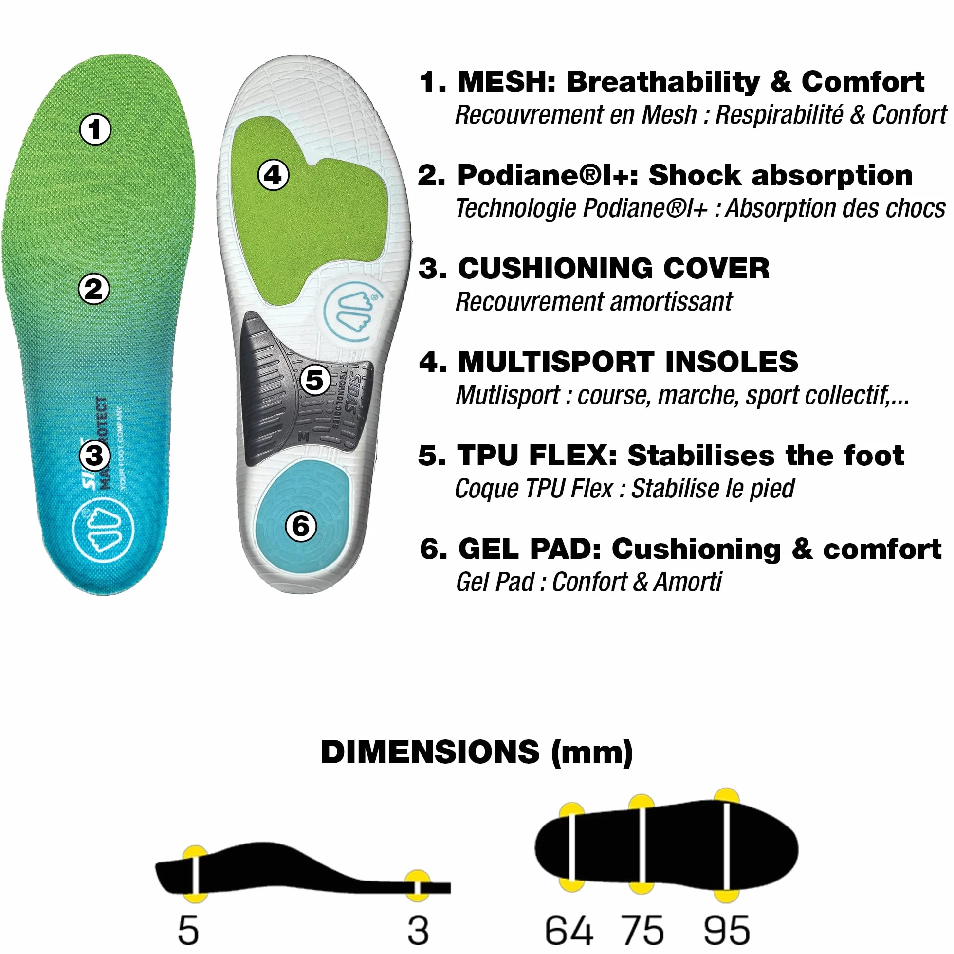 Sidas Max Protect Activ Slim wkładki sportowe