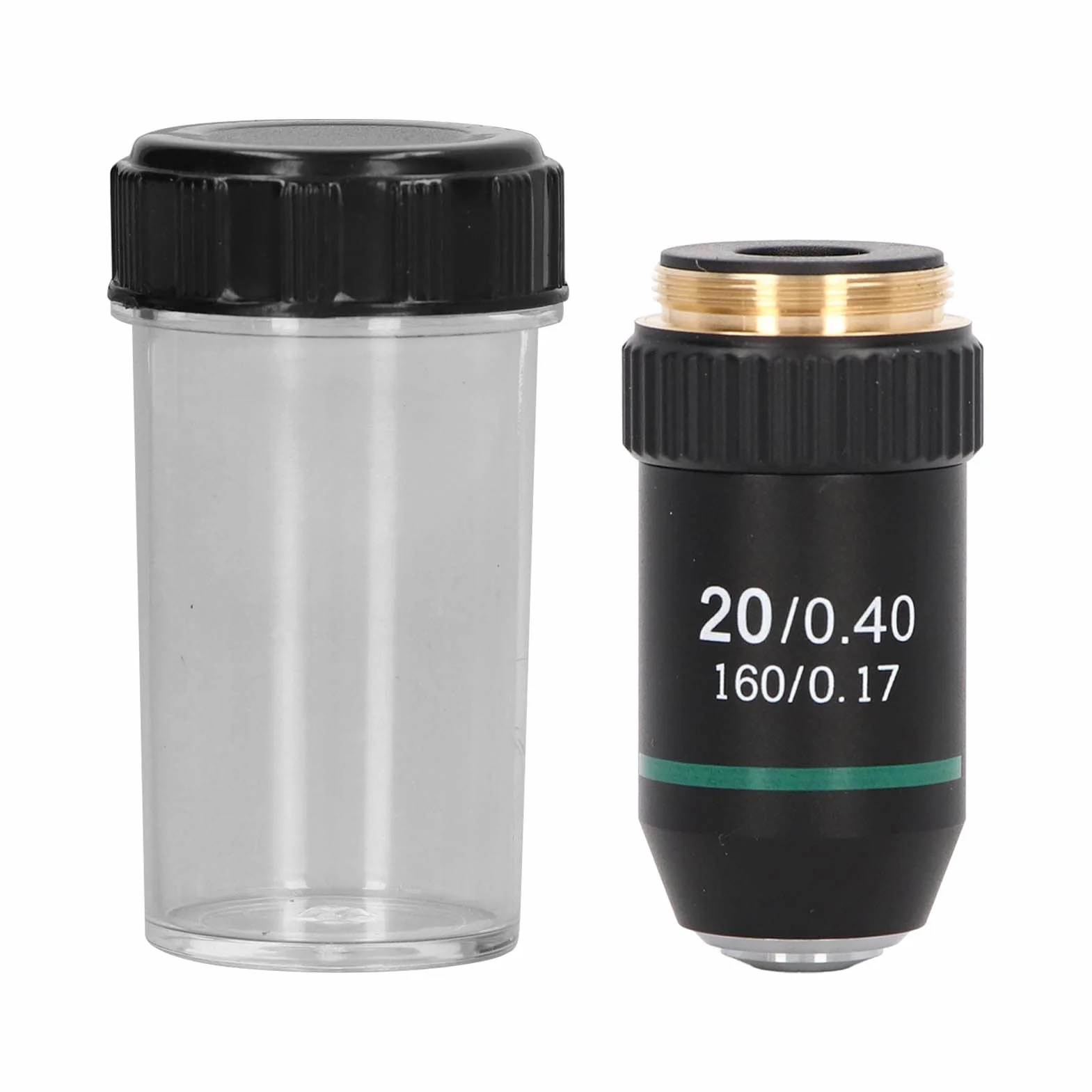 Obiektyw 20X, Obiektyw Mikroskopu Achromatycznego 20X Mosiądz Chromowany Obiektyw Obiektywu Mikroskopu 20X Interfejs 20.2mm dla Soczewek Mikroskopowych