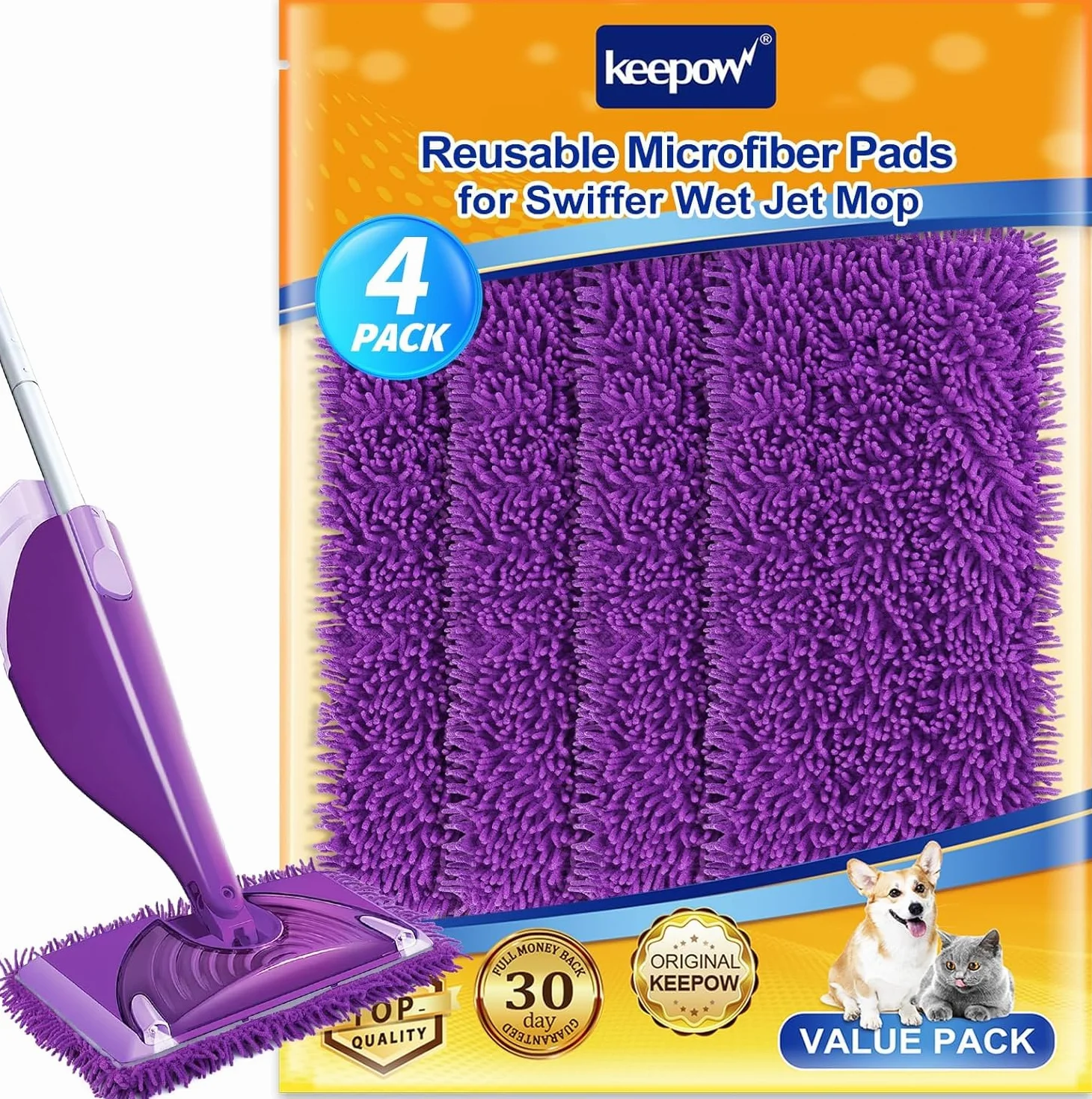 4 ściereczki wielokrotnego użytku do Swiffer WetJet Wood