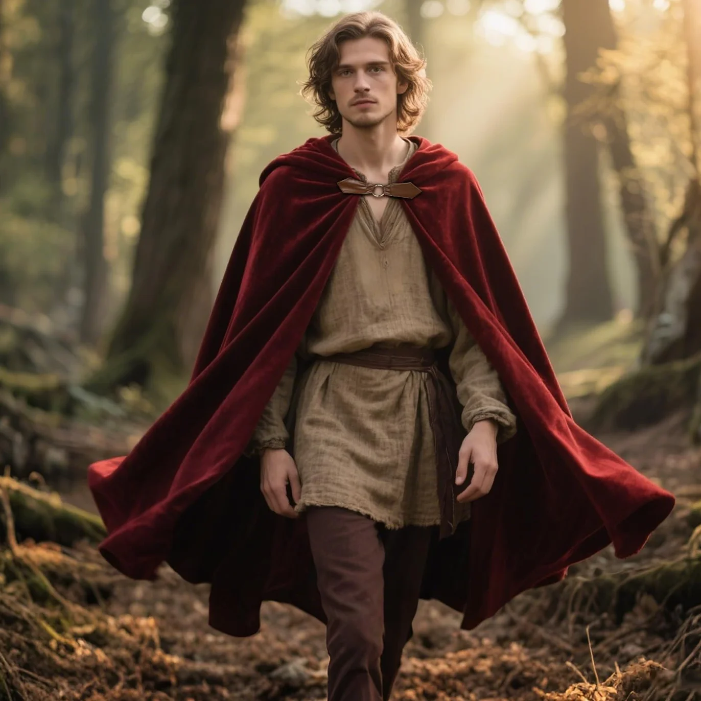 Keland Renaissance aksamitna peleryna z kapturem Halloween średniowieczna Hobbit płaszcz