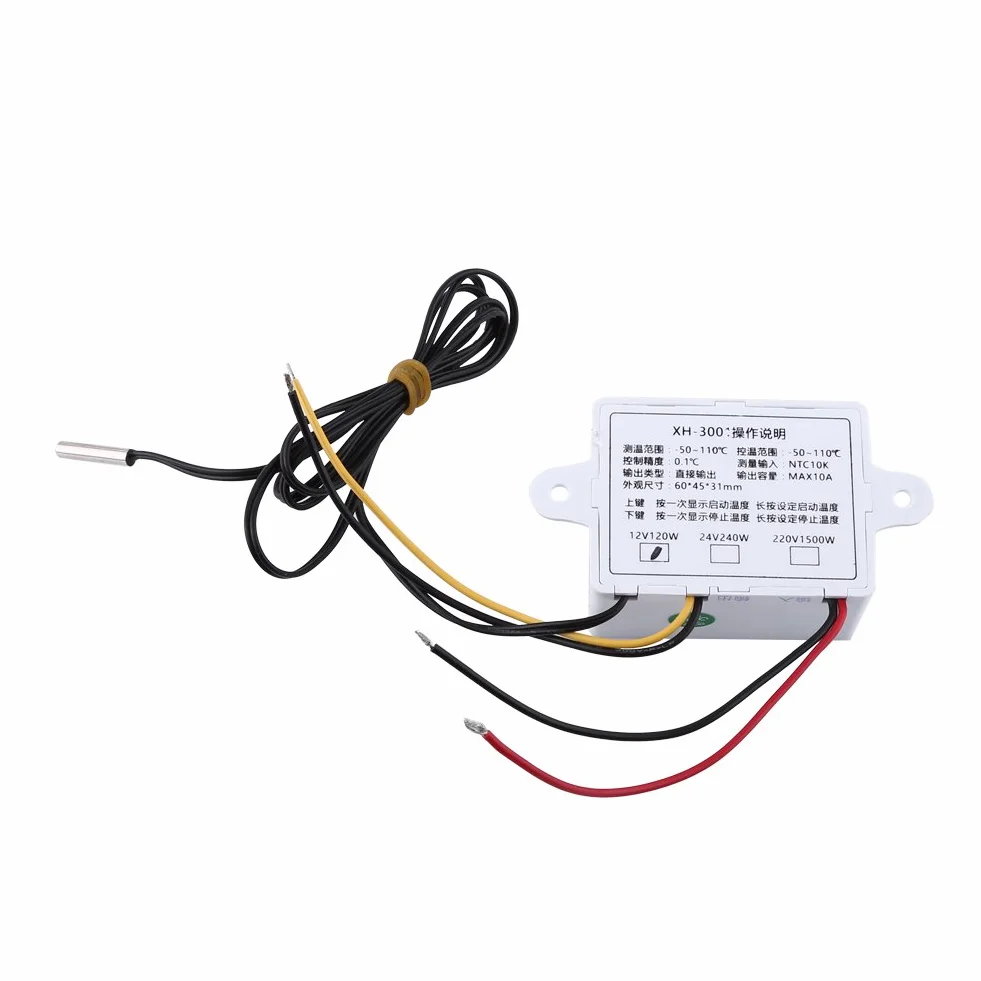 Walfront XH-W3001 - Wielofunkcyjny cyfrowy termostat LED do regulacji temperatury z czujnikiem, 2 stopnie grzania i chłodzenia