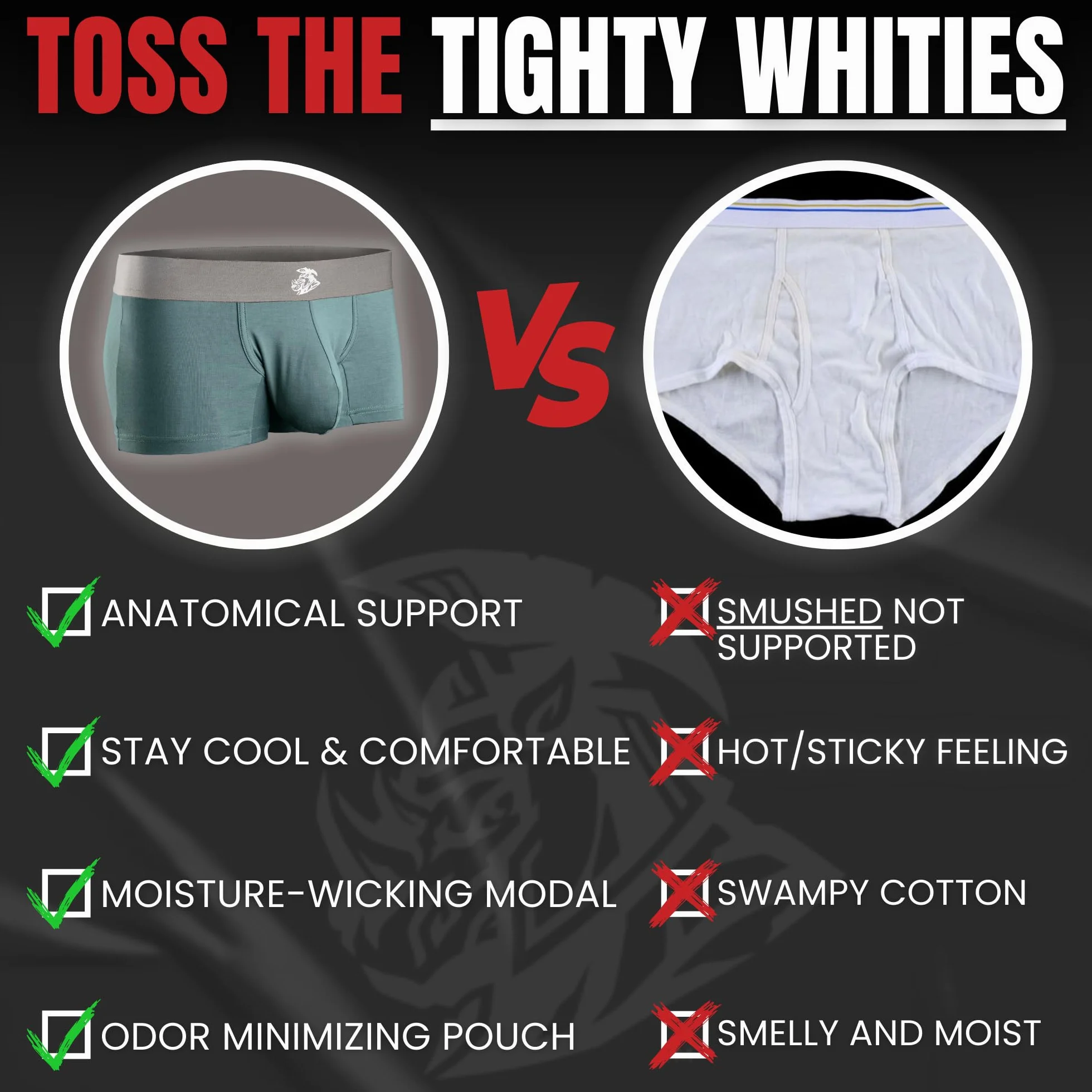 Real Men 3in Modal Boxer Briefs D Pouch Xs 3pk SltGry DrkHthrGry Wht