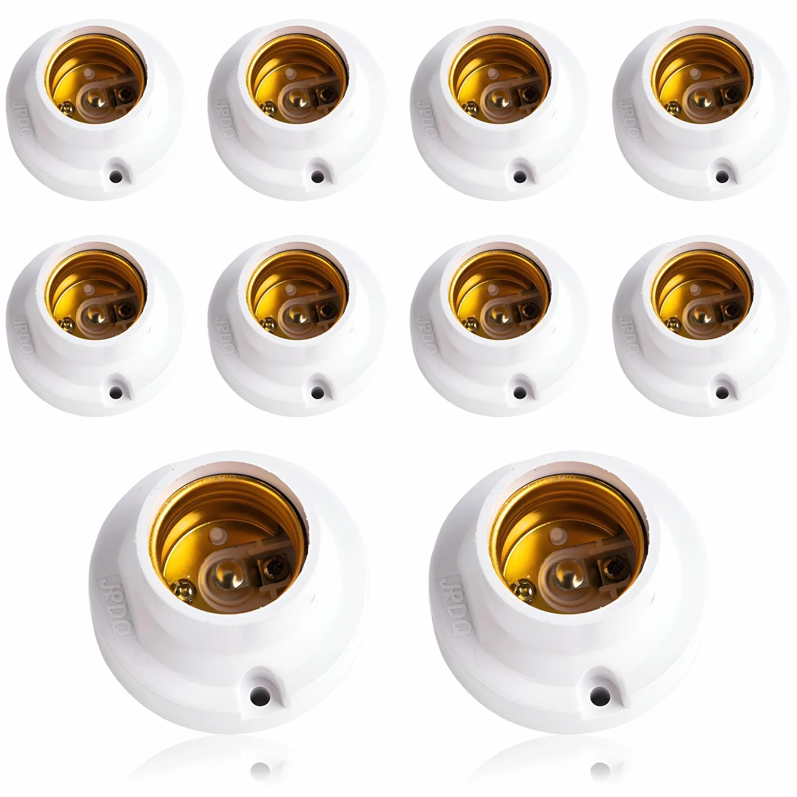 E27 oprawki do lamp, 10 sztuk, oprawki w stylu vintage, do przykręcania, gwint E27, uniwersalne nóżki do lamp LED, białe