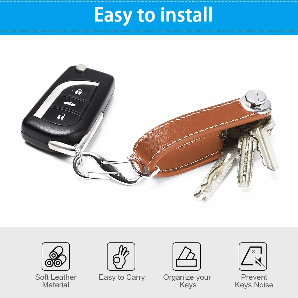 flintronic® Organizer na klucze, przenośny brelok, kieszonkowy inteligentny uchwyt na klucze z pudełkiem prezentowym, stylowy, funkcjonalny i praktyczny (mieści 10-12 wielu kluczy)