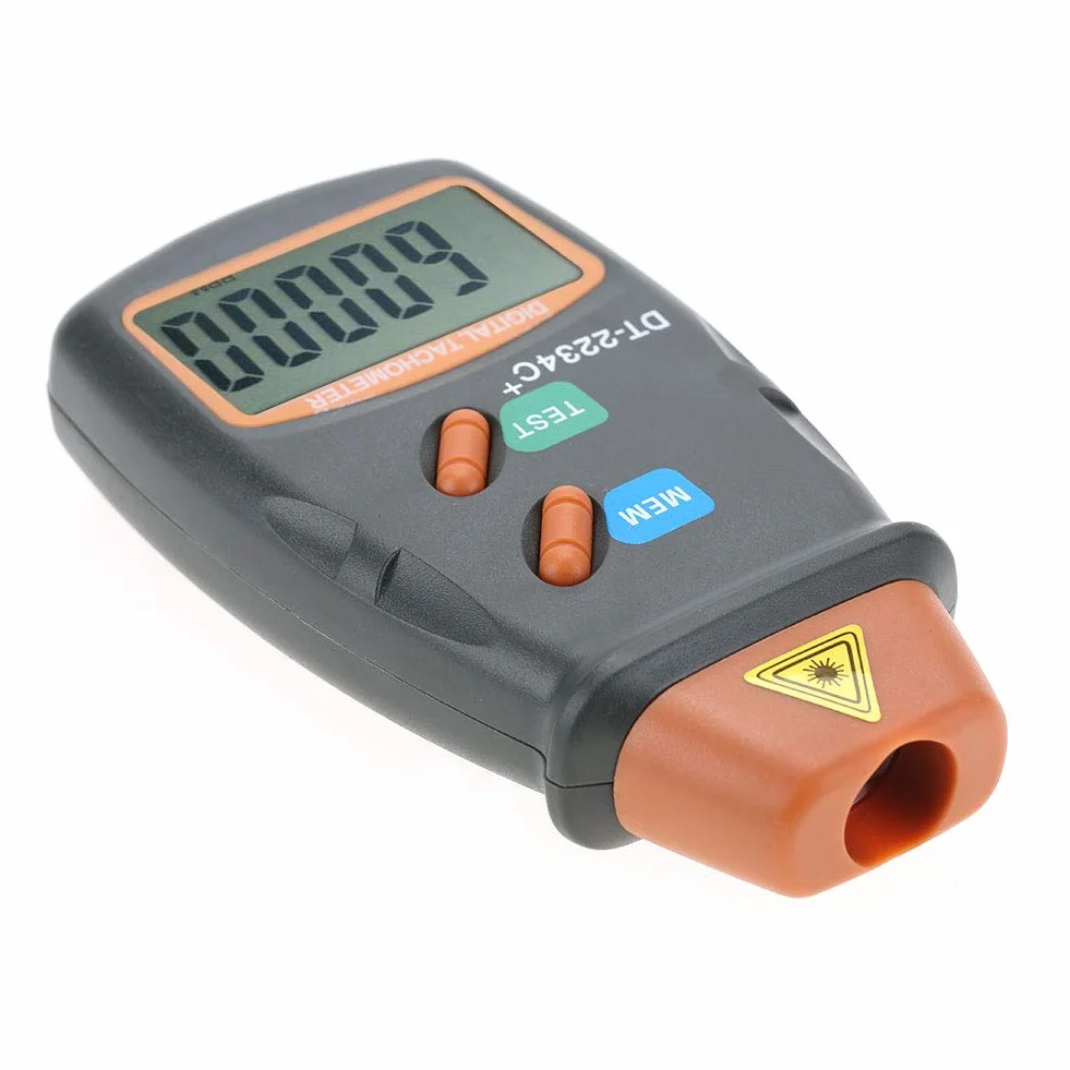 Qiilu Cyfrowy tachometr odblaskowy tag cyfrowy tachometr cyfrowy, DT-2234C + LCD cyfrowy tachometr bez, tester minilomierza