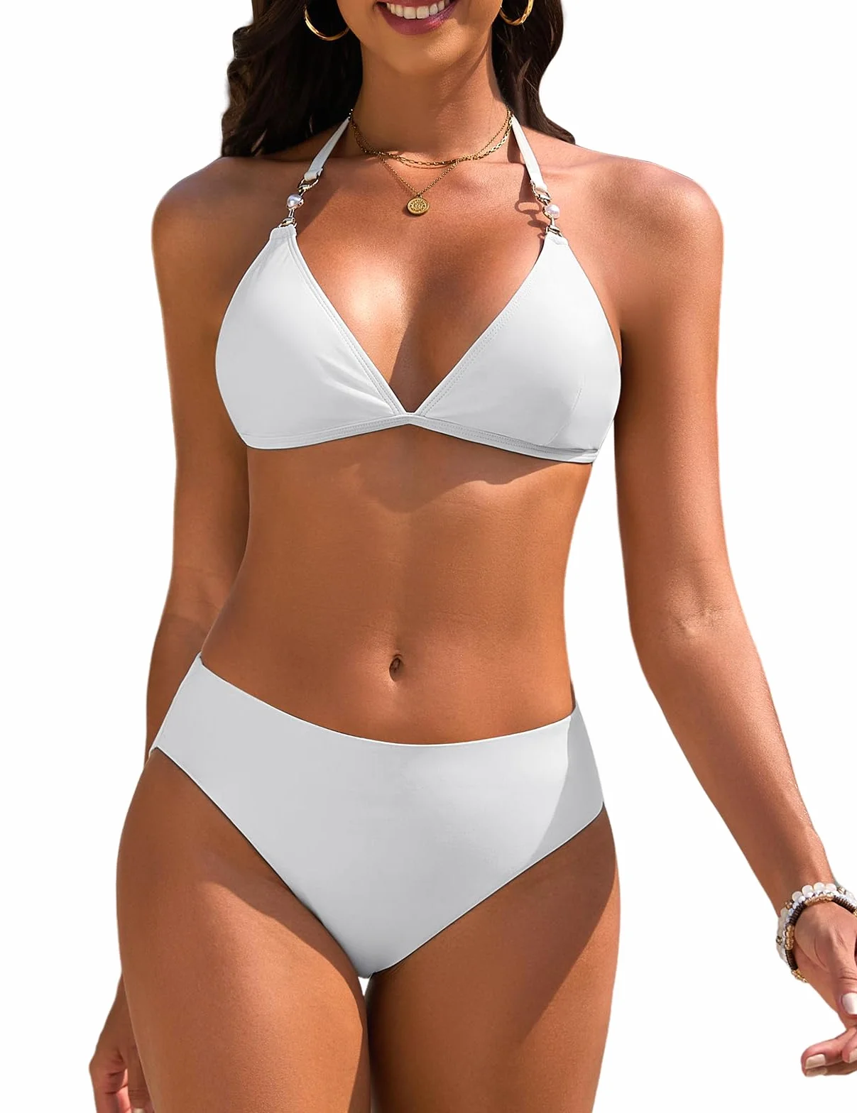 UMIPUBO Damski dwuczęściowy strój kąpielowy seksowny trójkąt topy bikini zestaw bikini brazylijski koralik biustonosz ze sznurkiem plaża odzież plażowa