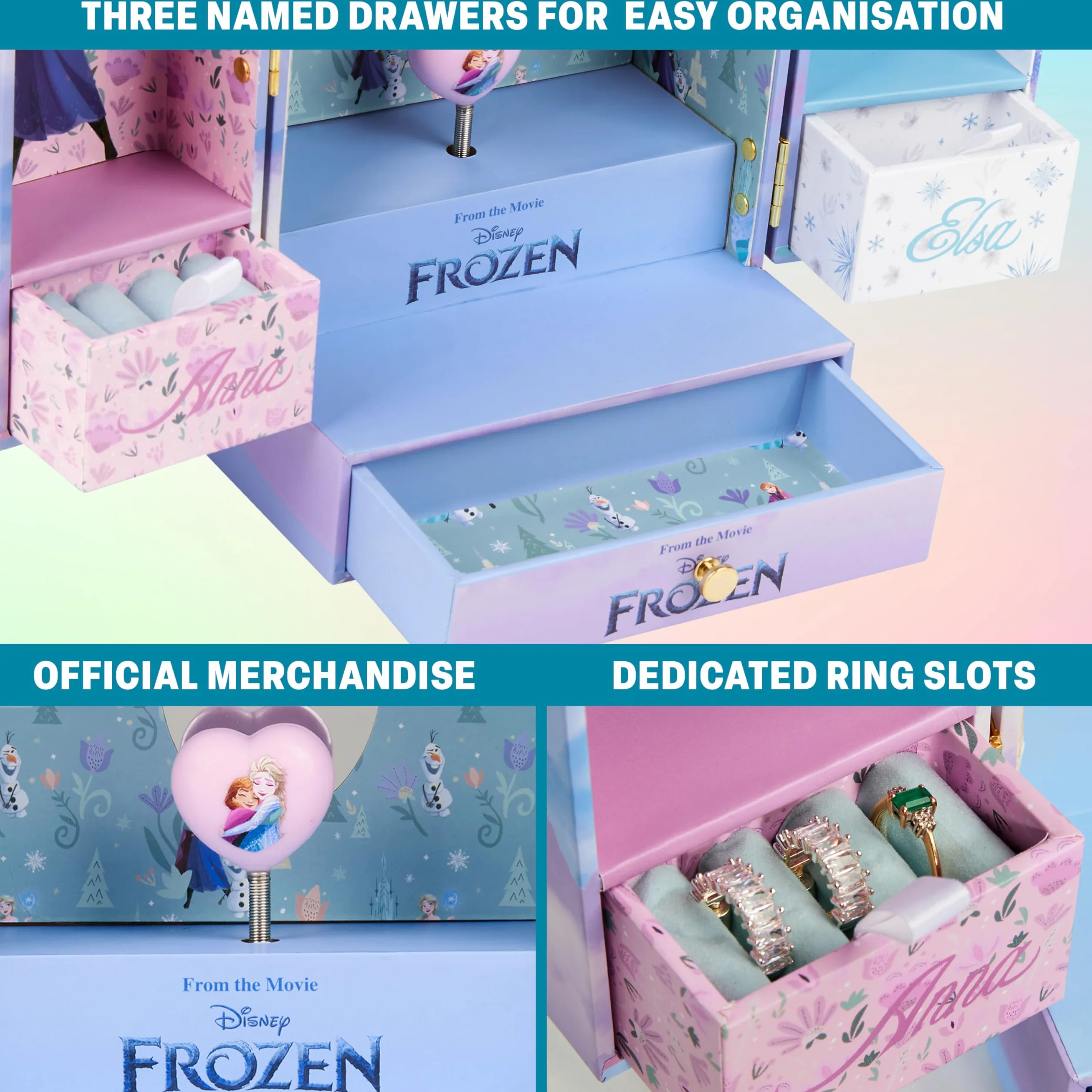Get Trend Disney Kraina Lodu Muzyczna Pudełko Na Biżuterię Pomysły Na Prezent Nastolatki Sypialnia Dekoracja Elsa Zwijana Pozytywka z Lustrzanym Szufladami Do Przechowywania Prezenty dla Niej, Liliowy