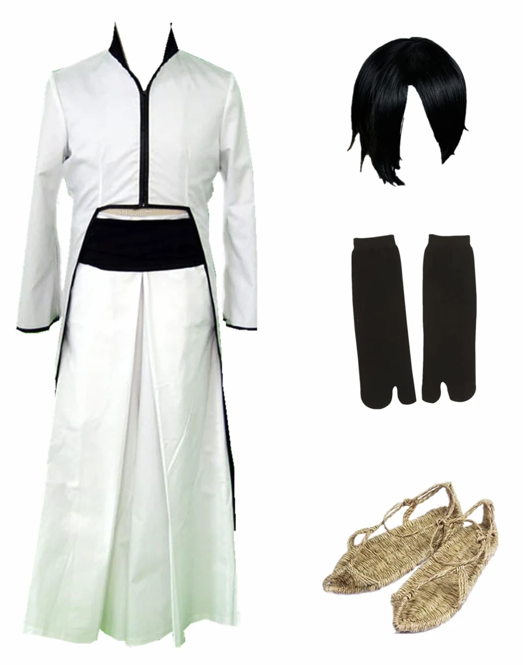 US size Anime Ulquiorra cifer kostium cosplay męski biały kimono garnitur (rozmiar M)