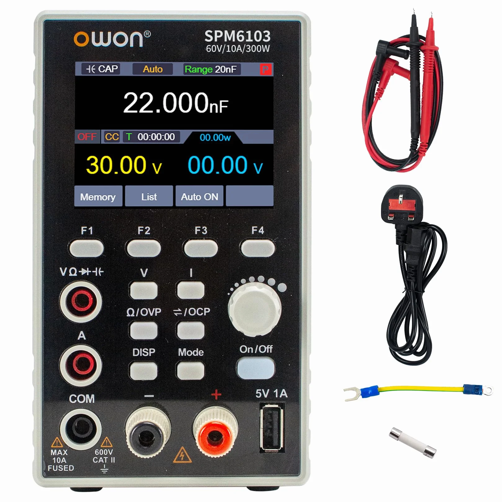 OWON SPM6103 Programowalny zasilacz DC 0-60V 0-10A 300W 4 1/2-cyfrowy multimetr