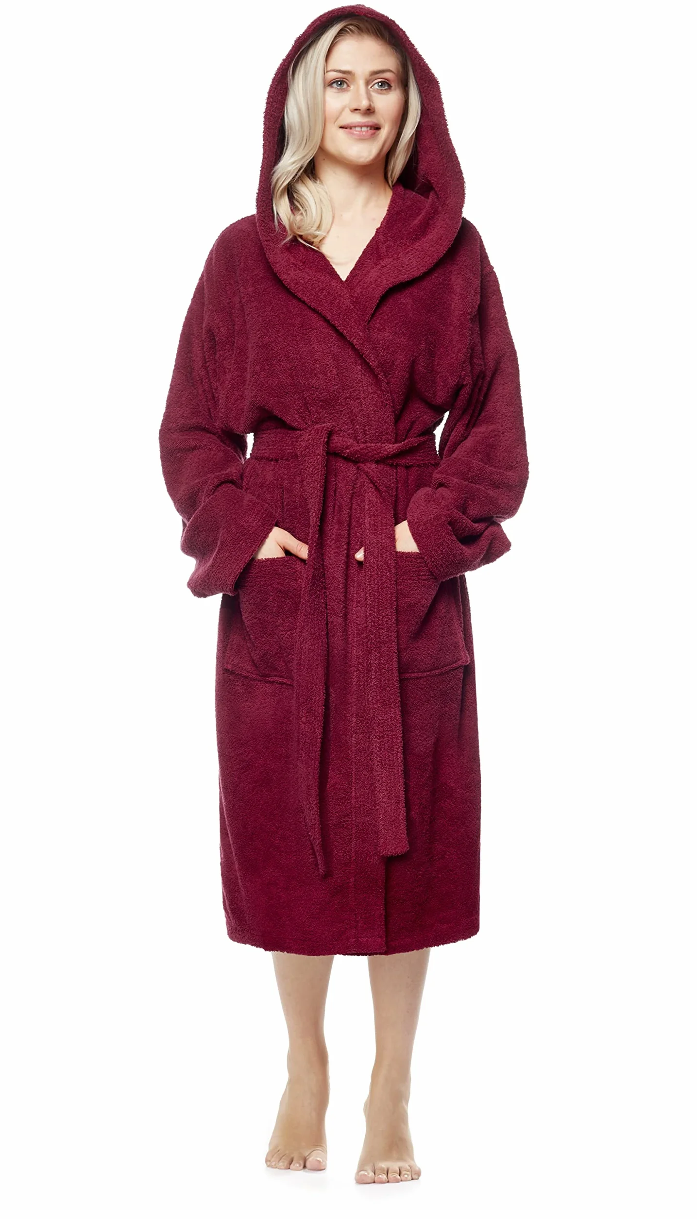 Damski szlafrok z kapturem frotte 100% bawełna 380 g/m² OEKO-TEX®