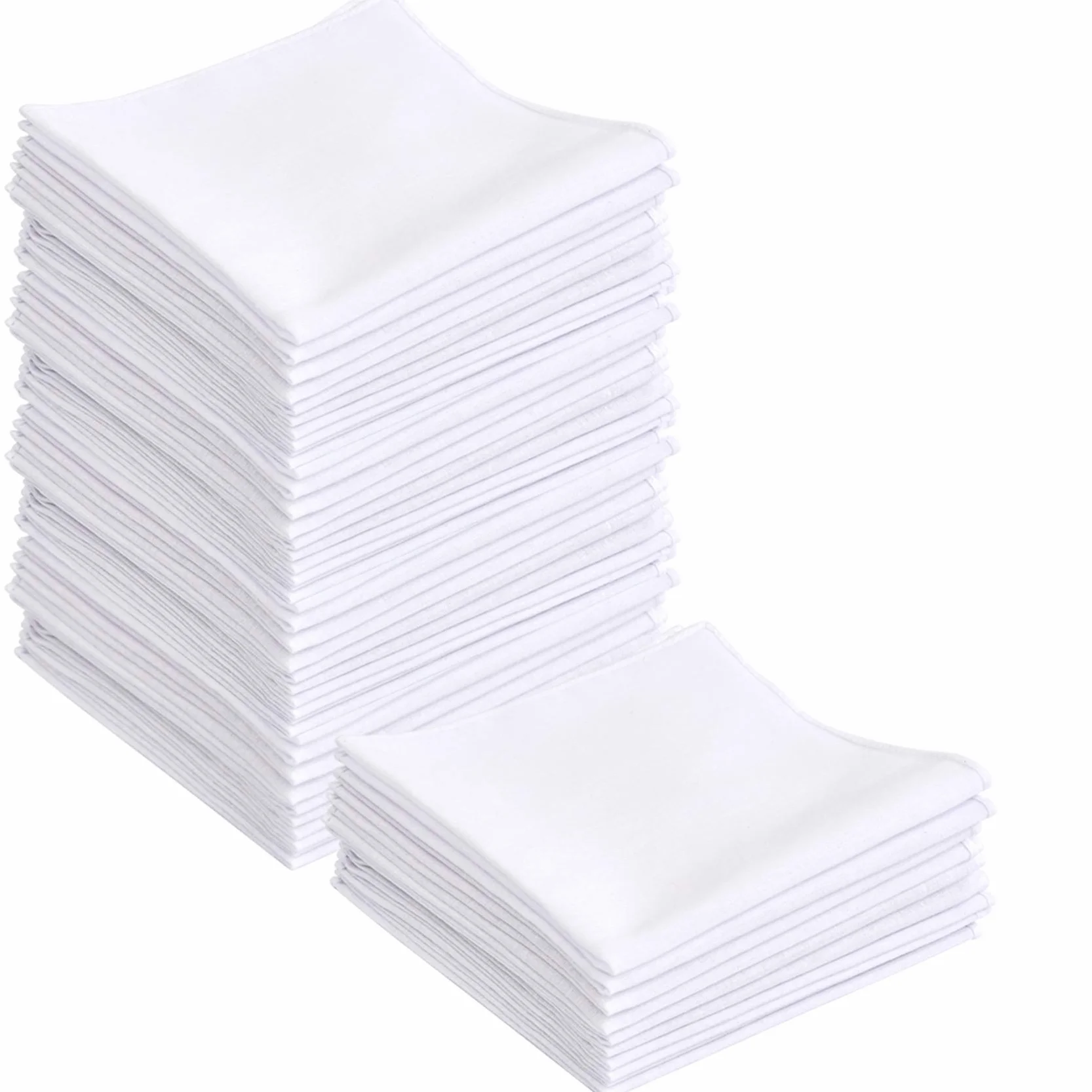 BUYGOO 25 szt. męskie białe bawełniane chusteczki poszetkowe chusteczki dla mężczyzn (rozmiar 28 cm)