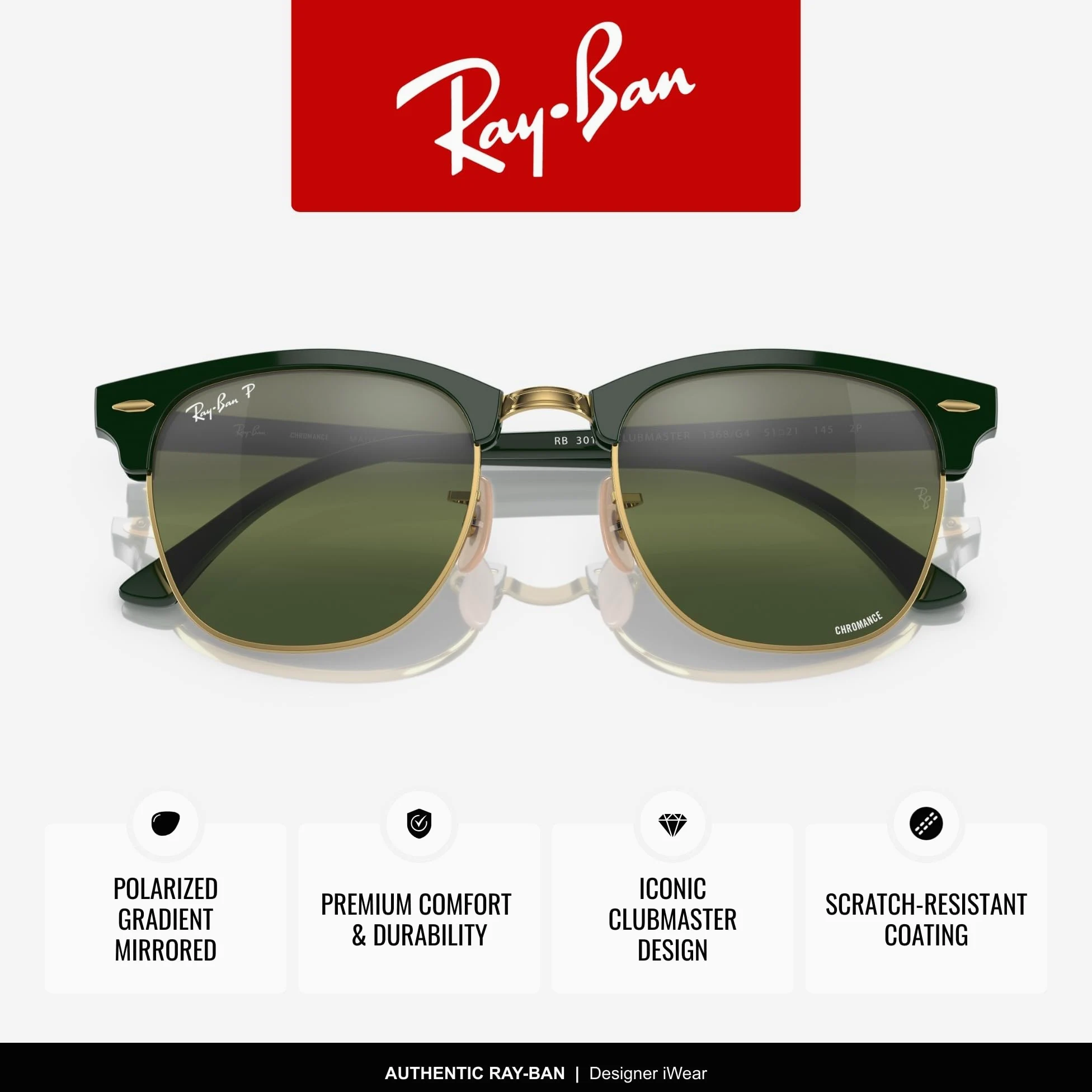 Ray-Ban Unisex Clubmaster okulary do czytania (5 sztuk)