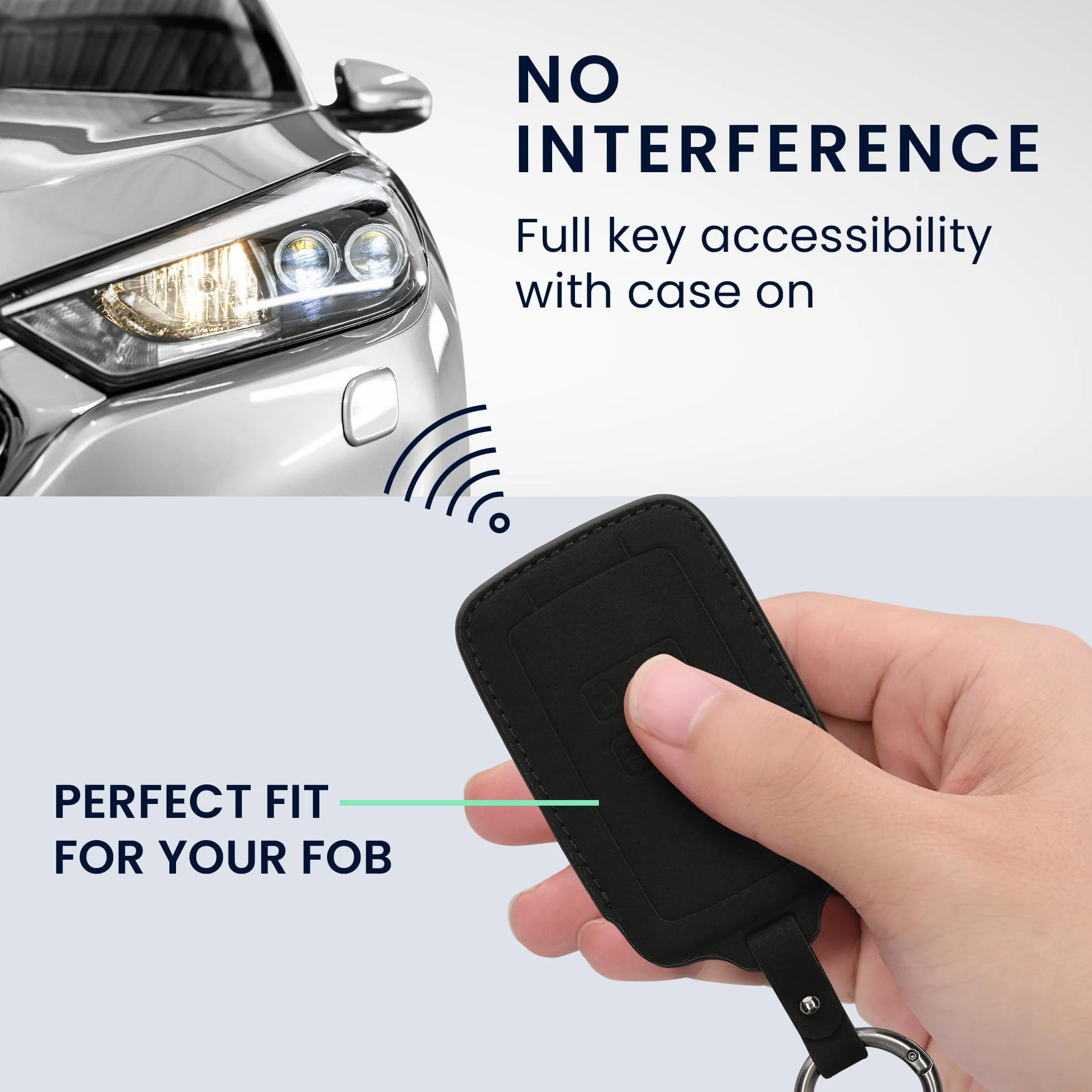 kwmobile Etui na kluczyki samochodowe kompatybilne z Renault z 4-przyciskowym kluczem samochodowym (tylko Keyless Go), matowe etui na kluczyki samochodowe ze skóry PU z brelokiem, pokrowiec na brelok