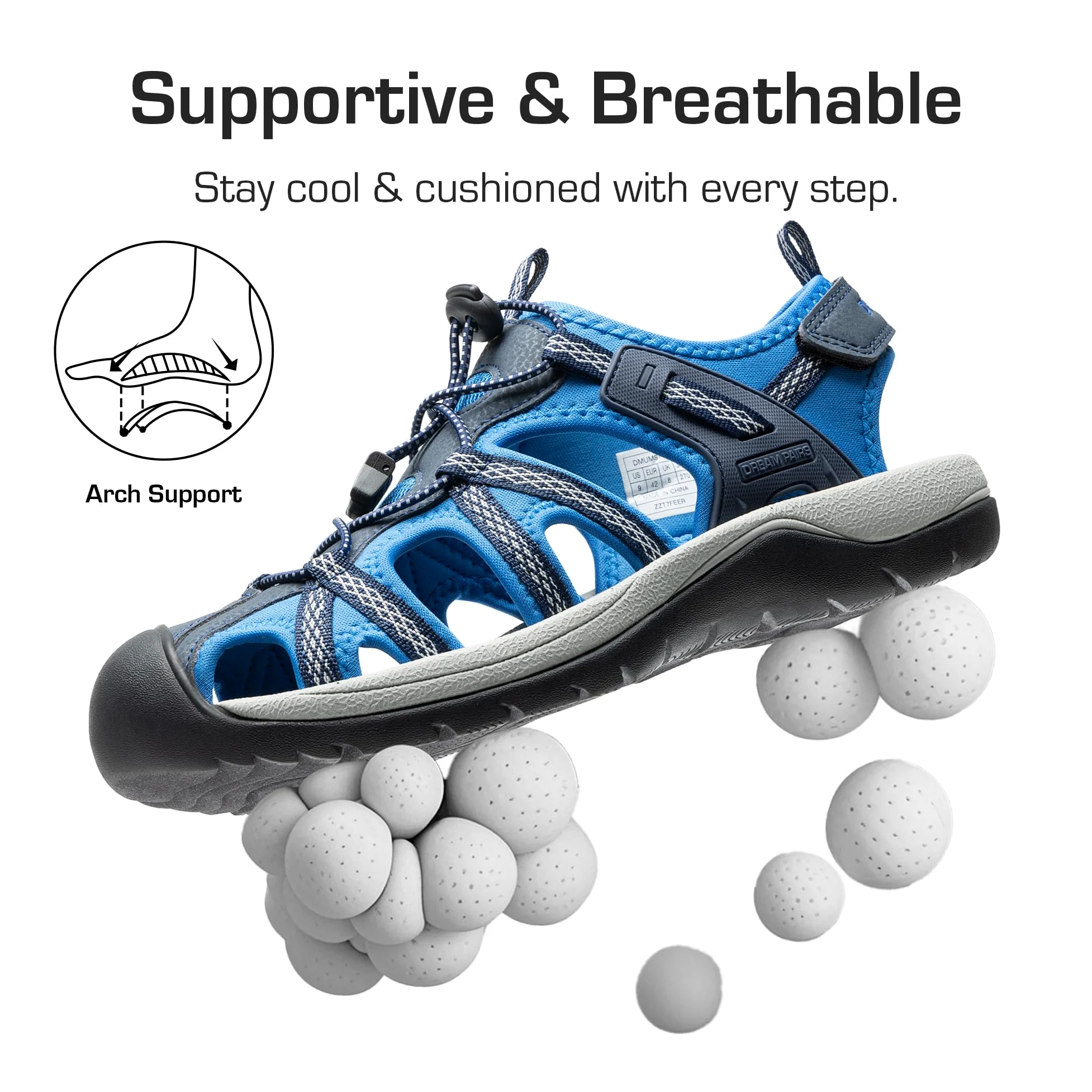 DREAM PAIRS Męskie sportowe sandały outdoorowe, codzienne letnie sandały plażowe