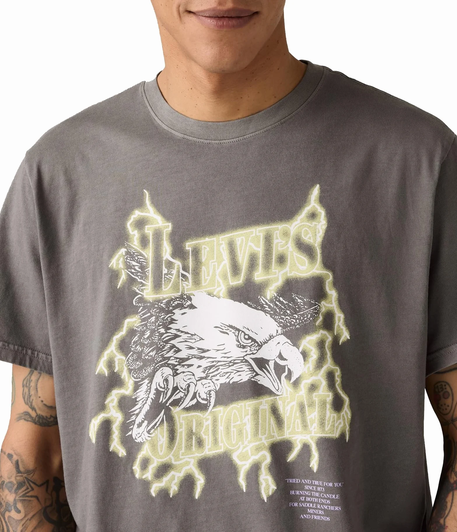 Levi's Ss Relaxed Fit Tee Lightning Eagle Smoke, Lightning Eagle Smok, L