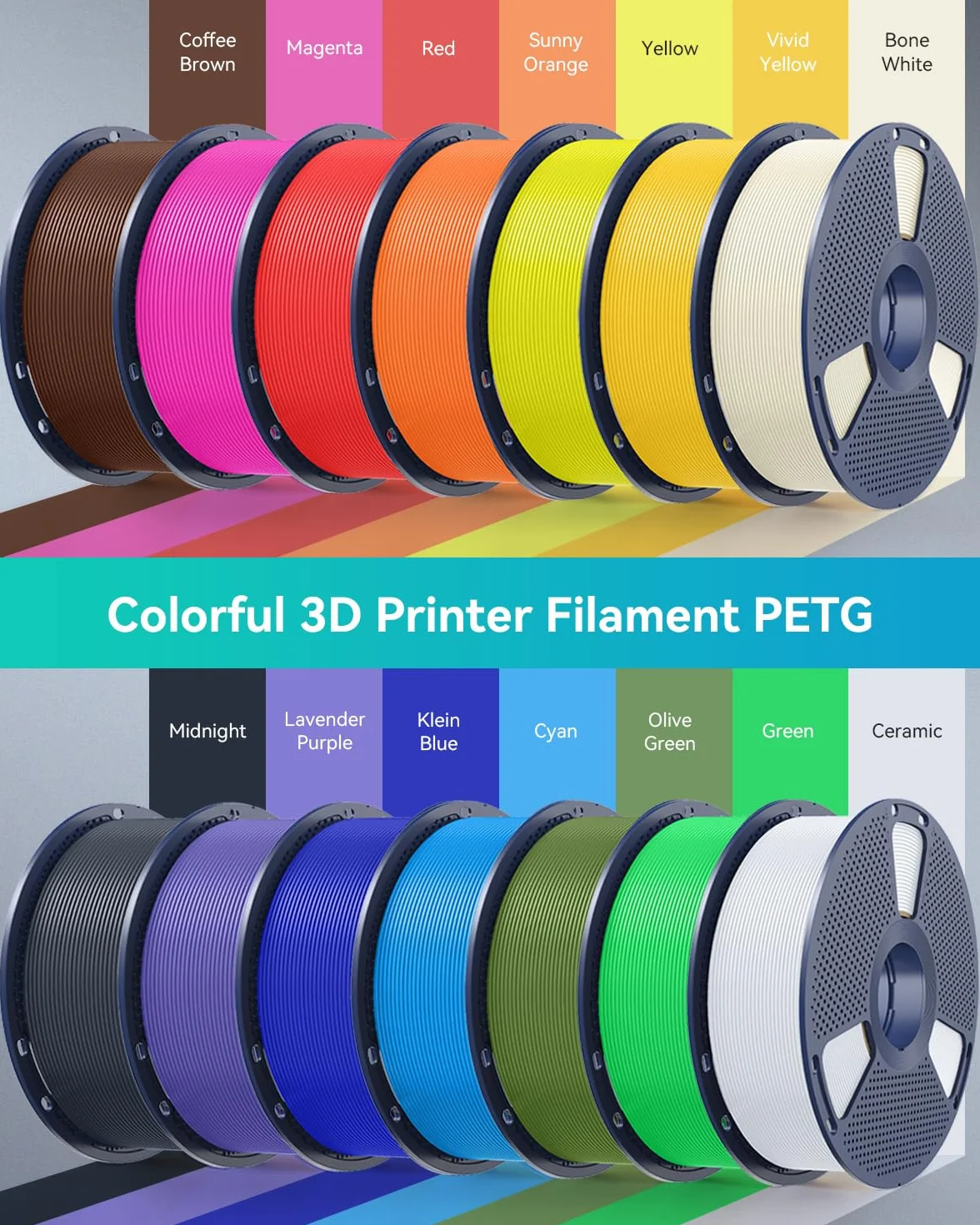 SUNLU PETG Filament 1,75 mm, mniejsze wydłużenie, dobra przyczepność warstw, wysoka wytrzymałość Filament do drukarki 3D 1,75 ± 0,02 mm, szpula 1 kg (2,2 lb), czarny PETG