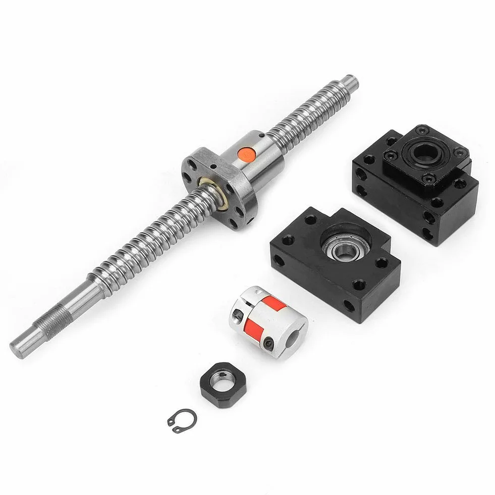 SFU1605 zestaw śrub kulkowych ze stali nierdzewnej 250 mm śruby kulowe i nakrętki BKBF12 i złącza 6,35 * 10 mm do maszyny CNC