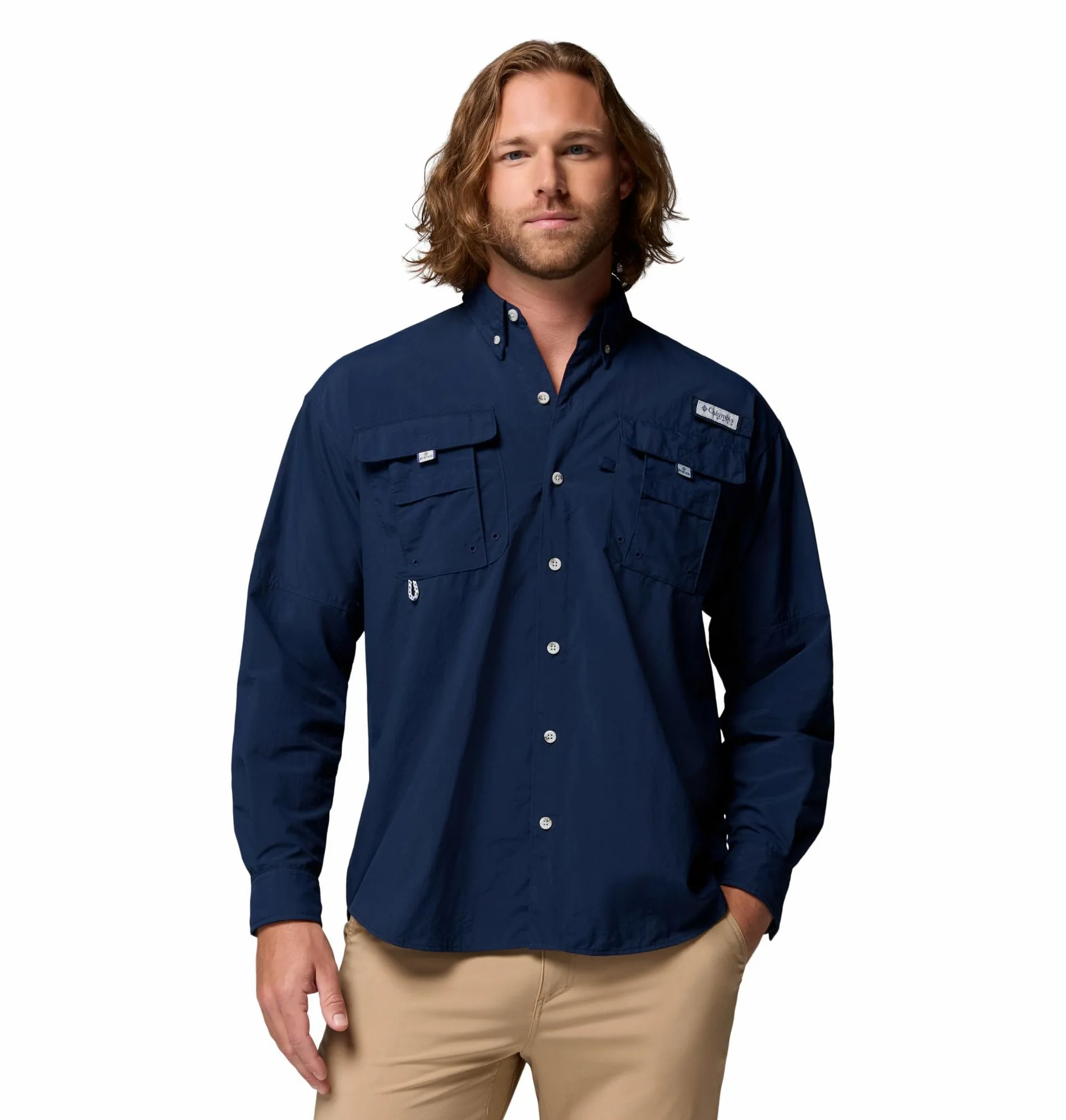 Columbia Męska koszula z długim rękawem Bahama 2, koszula z długim rękawem, Collegiate Navy, S