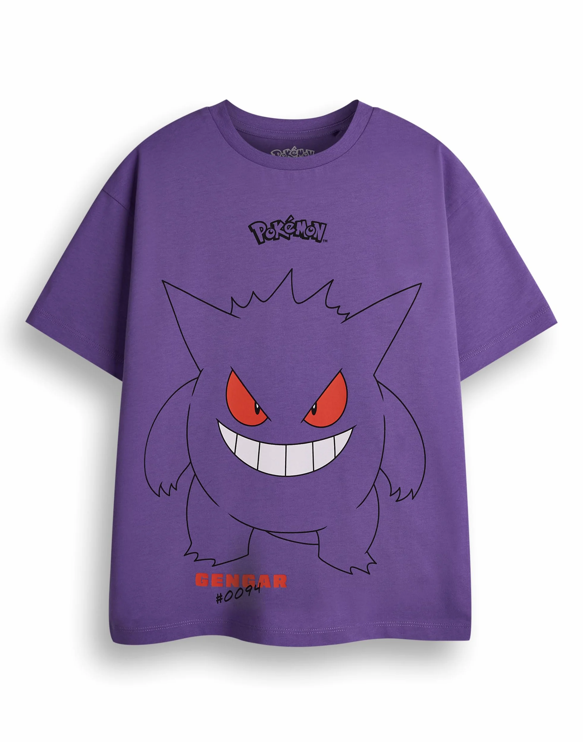 Pokemon chłopięcy t-shirt 3-pak, żółty, pomarańczowy i fioletowy, z krótkim rękawem, grafika, Pikachu Glurak Gengar, zestaw odzieży dla graczy, do gier z serialem telewizyjnym, produkt na prezent