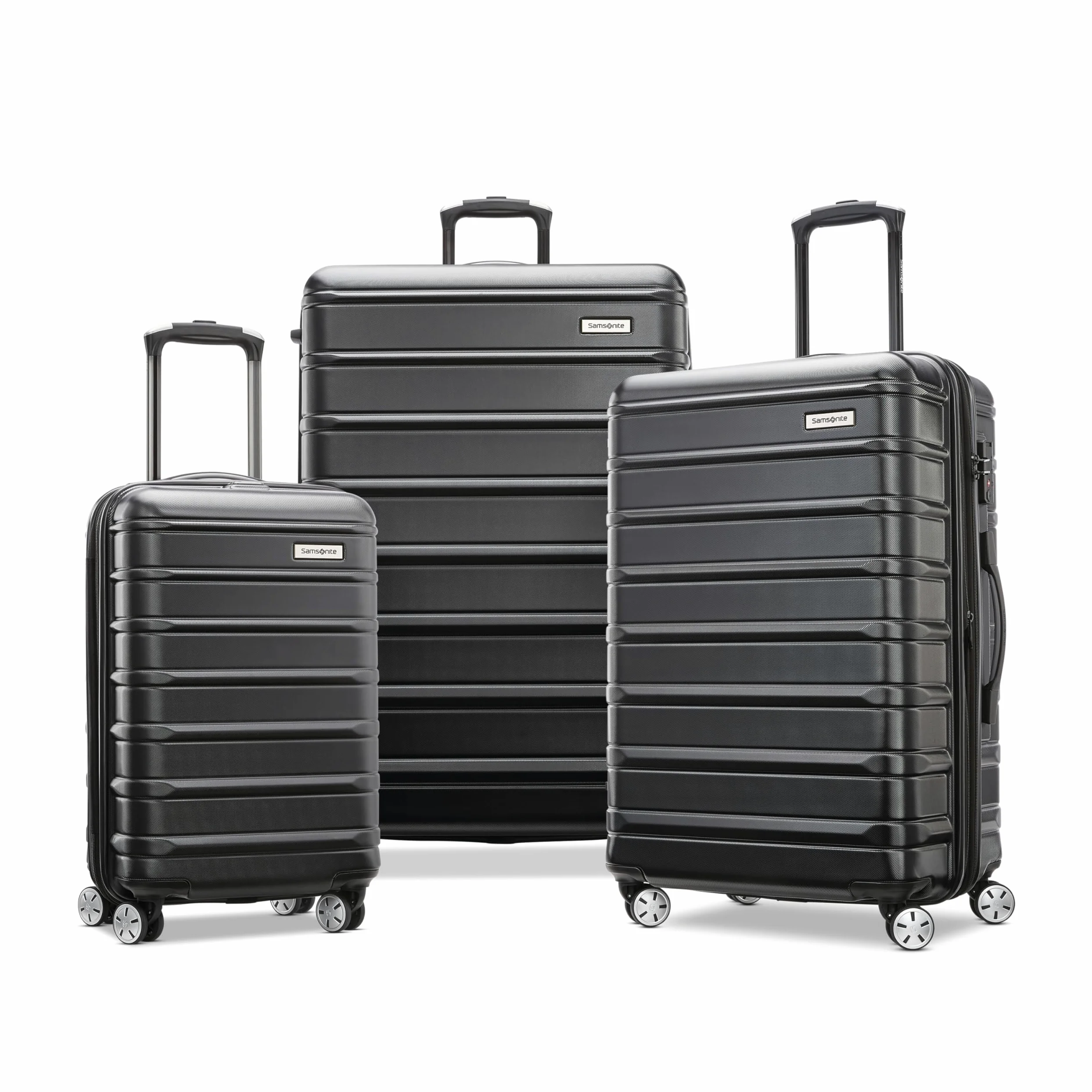 Samsonite Omni 2 Hardside rozszerzalny bagaż z kołowrotkami spinningowymi, Północny Czarny, 3-Piece Set (CO/MED/LG), Omni 2 Hardside rozszerzalny bagaż z kołami obrotowymi