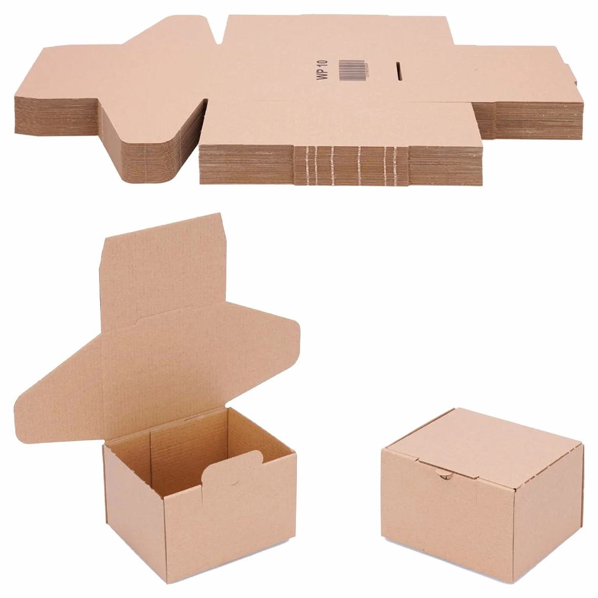 verpacking Kartony składane 120 x 100 x 80 mm brązowe (wymiary zewnętrzne 125 x 105 x 85 mm) WP 10 karton wysyłkowy karton DHL Hermes DPD GLS opakowanie (100 sztuk)
