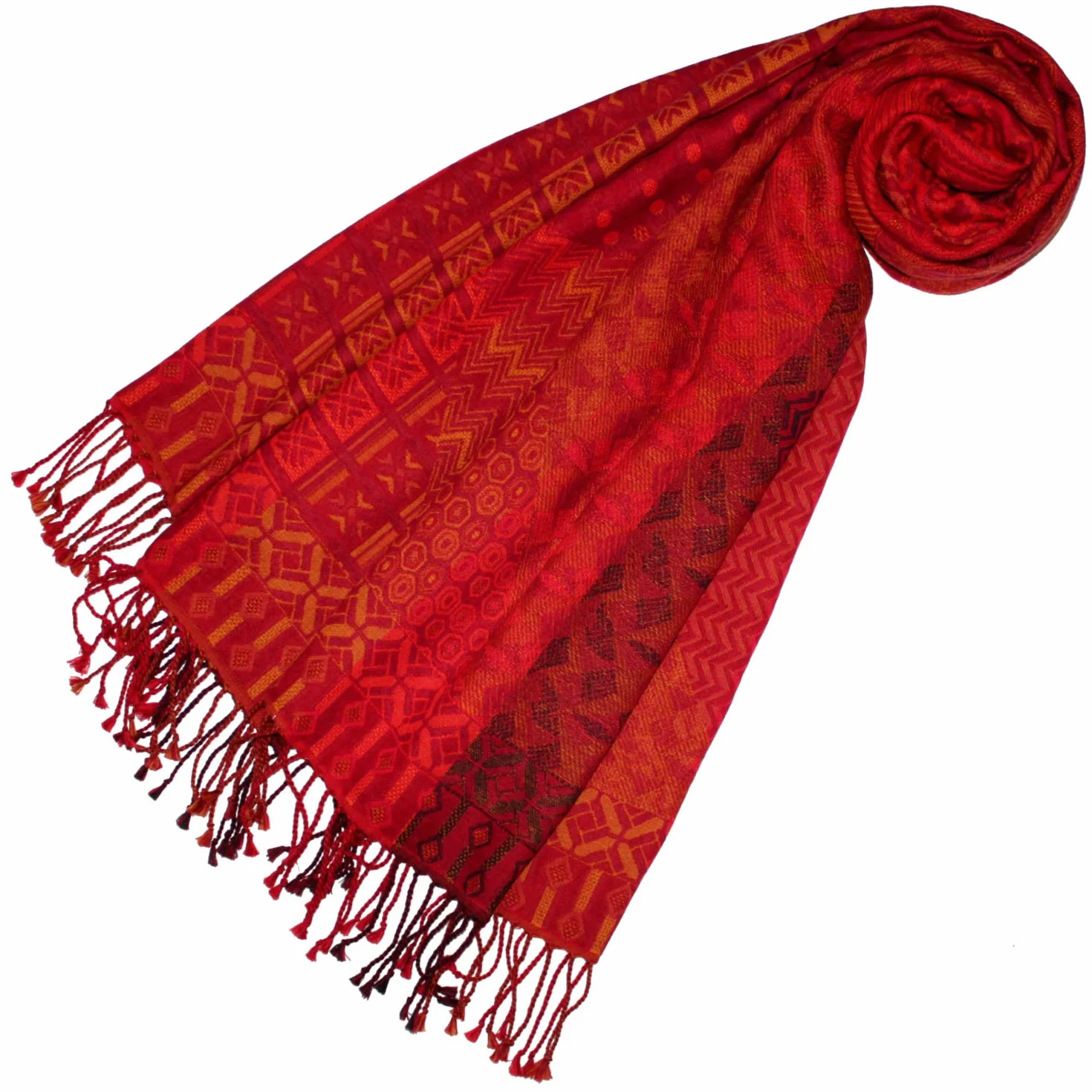 Lorenzo Cana 78515 damski szal Pashmina z 90% bawełny z 10% wełny, szal damski z włókien naturalnych, markowy szal z frędzlami, tkany, 70 cm x 180 cm