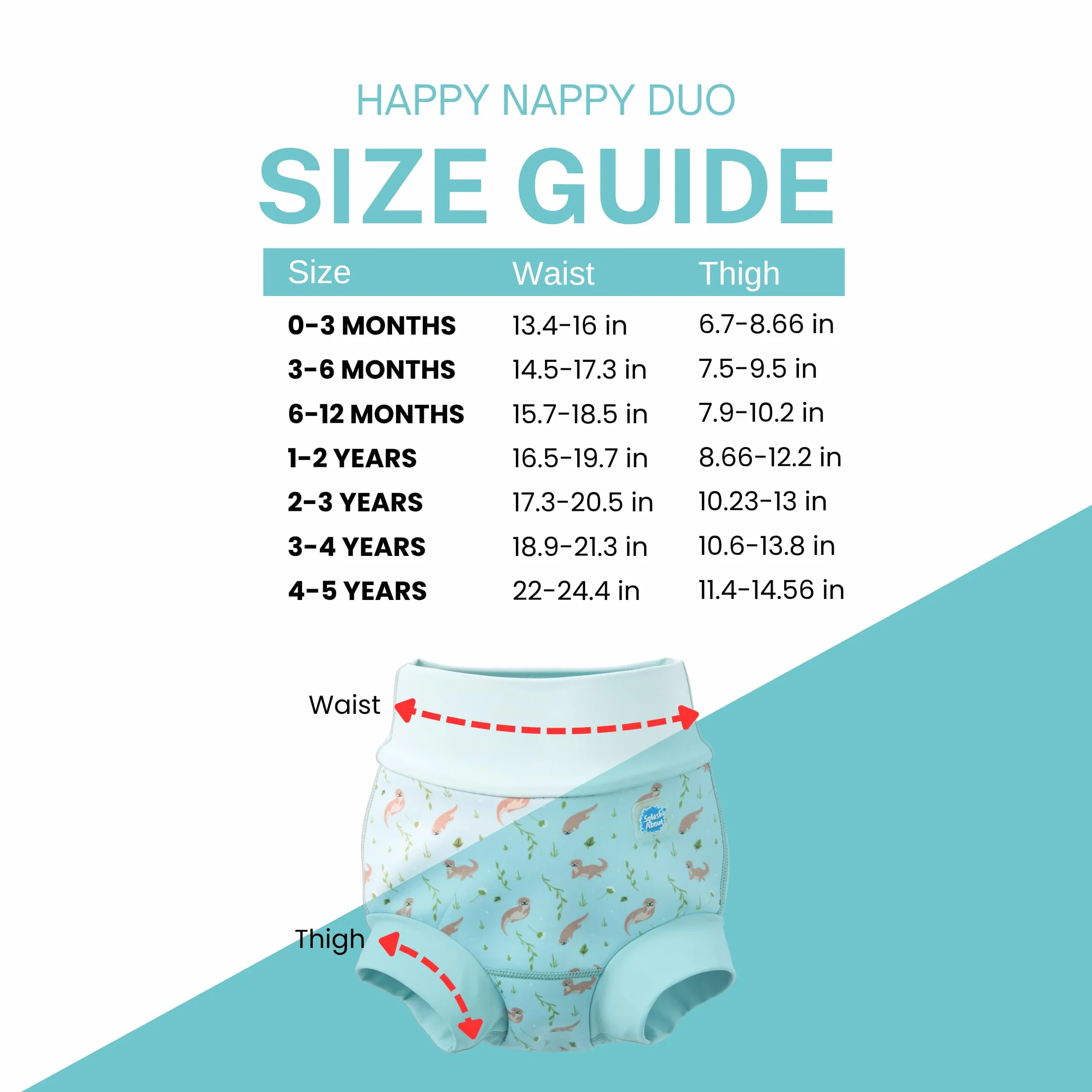 Splash About Happy Nappy Duo, Playful Otters, 6-12 miesięcy, Zabawne wydry, 6-12 miesi?cy