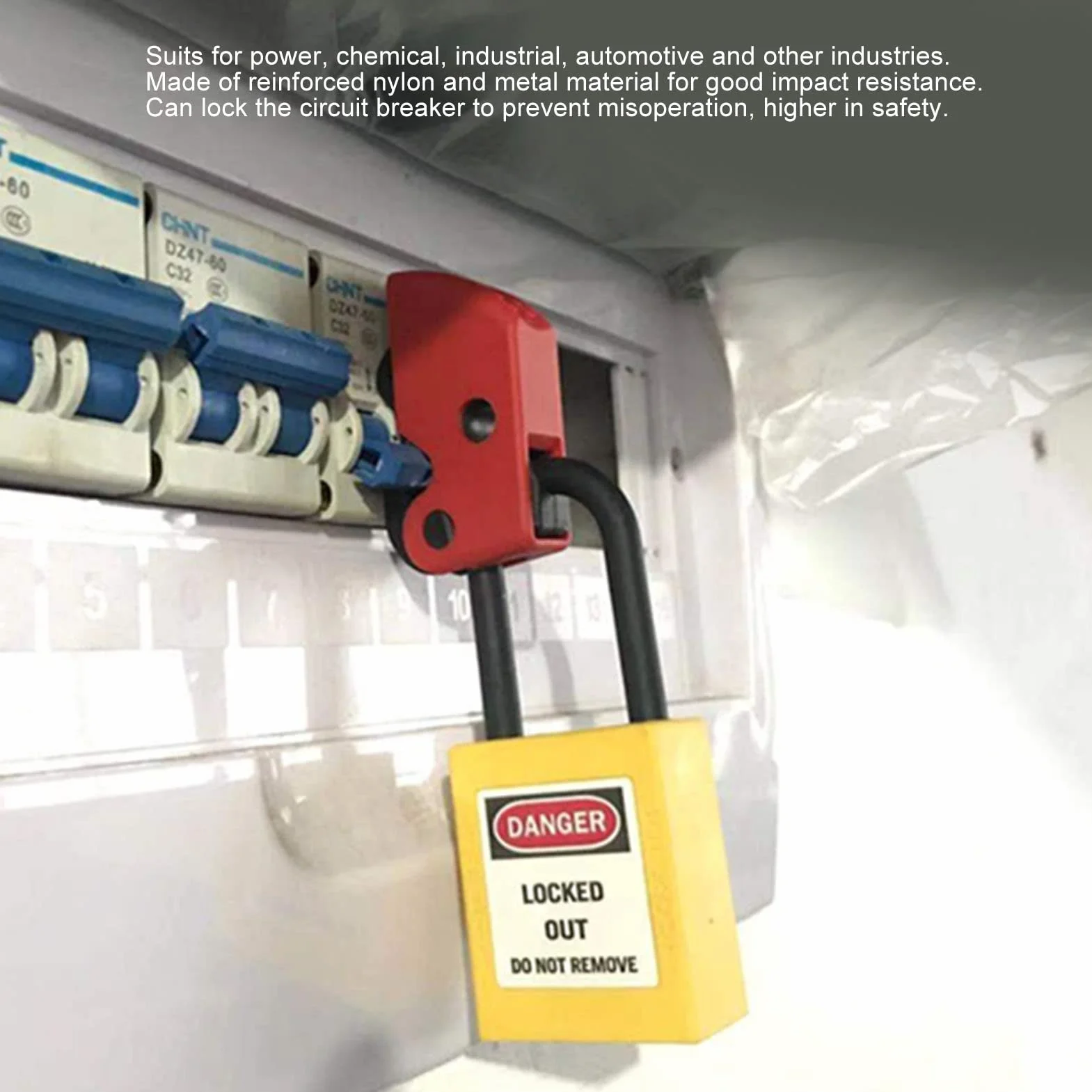 10 Szt. UrząDzenie BlokująCe WyłąCznik, Zestaw BlokująCy Tagout Zacisk na Zestaw Blokady BezpieczeńStwa Zestaw do PrzemysłOwej Energii Chemicznej Loto Station Lock Out Tag Out Set