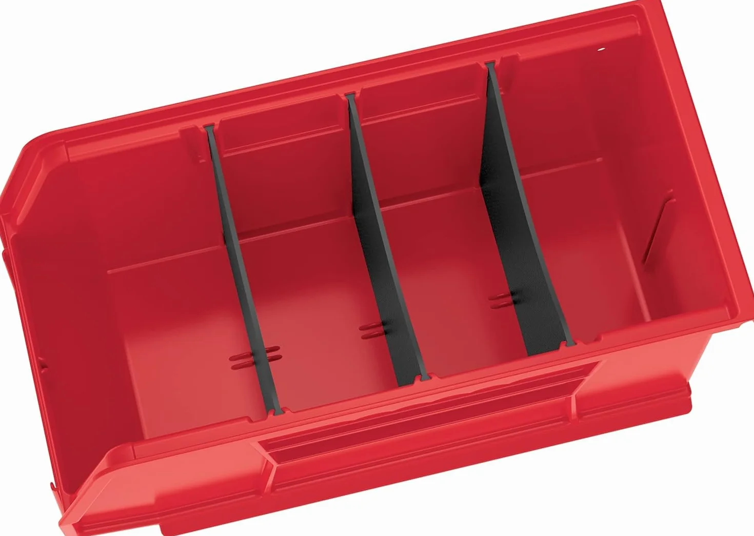 Akro-Mils 30230 AkroBins Plastic Storage Bins, Space-Saving Stackable Bins for Garage, Pantry, Craft Organization, 11-" x 5-" x 5-", Red, 12-Pack