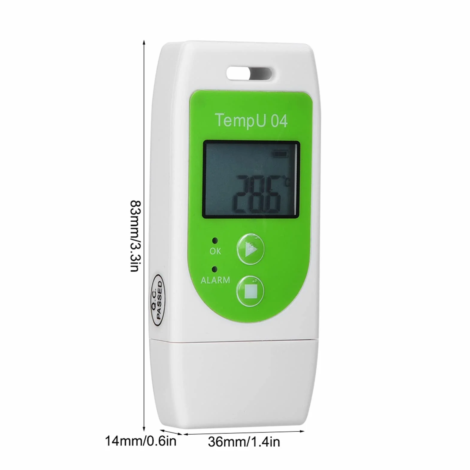 Rejestrator Temperatury, Cyfrowy Rejestrator Danych Temperatury USB z Raportami PDF i CSV Wielokrotnego Użytku Rejestrator Temperatury 32000 Punktów, Wyświetlacz LCD o Wysokiej