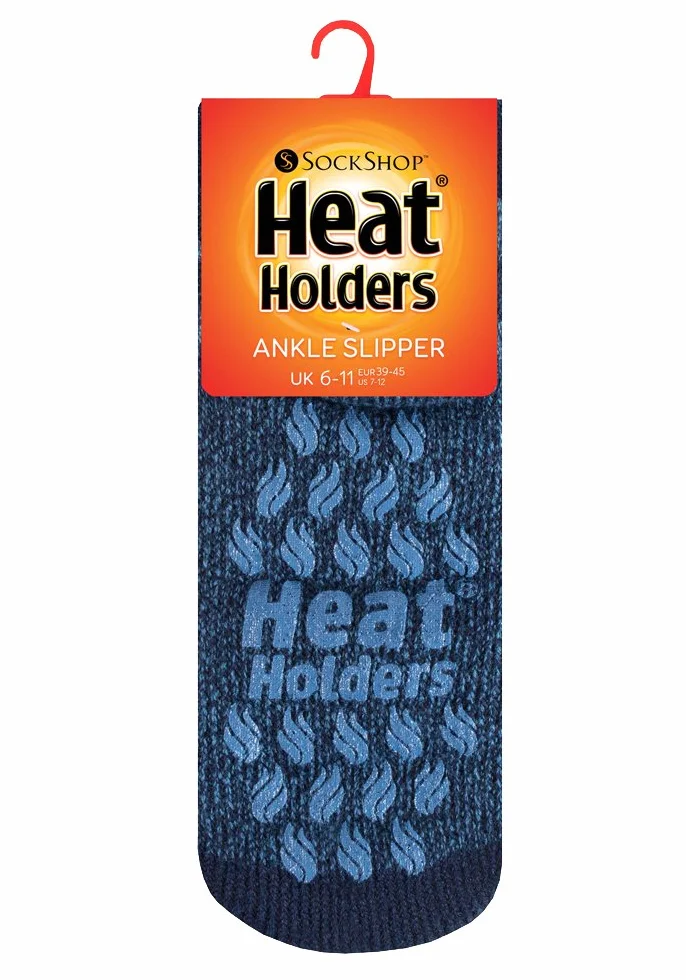 Heat Holders - Męskie 2,3 TOG zimowe ciepłe grube antypoślizgowe niskie cięcie skarpety termiczne kapcie z uchwytami