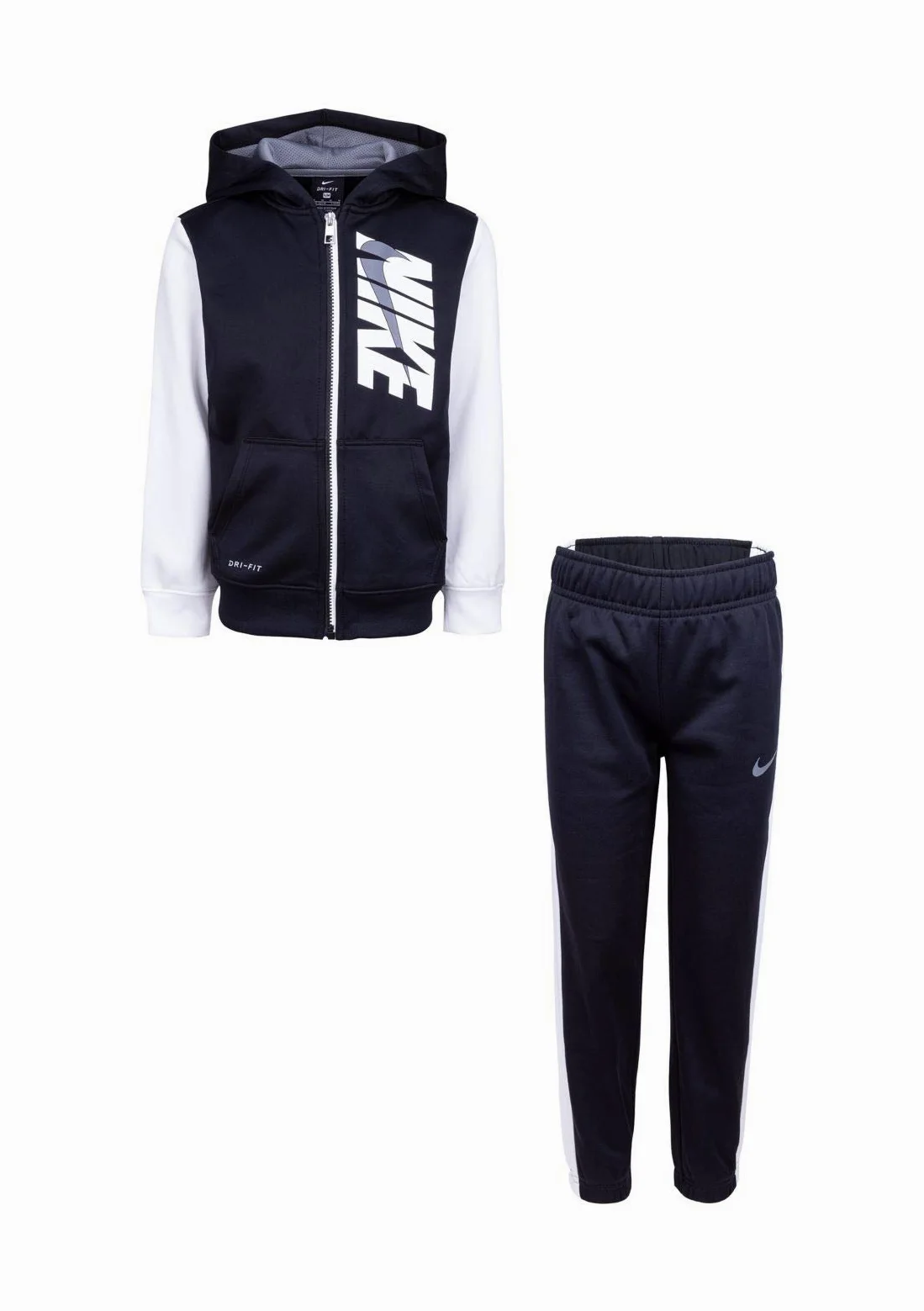 Nike Chłopięca bluza z kapturem i spodnie dresowe Therma Dry Fit 2-częściowy zestaw dla małych dzieci