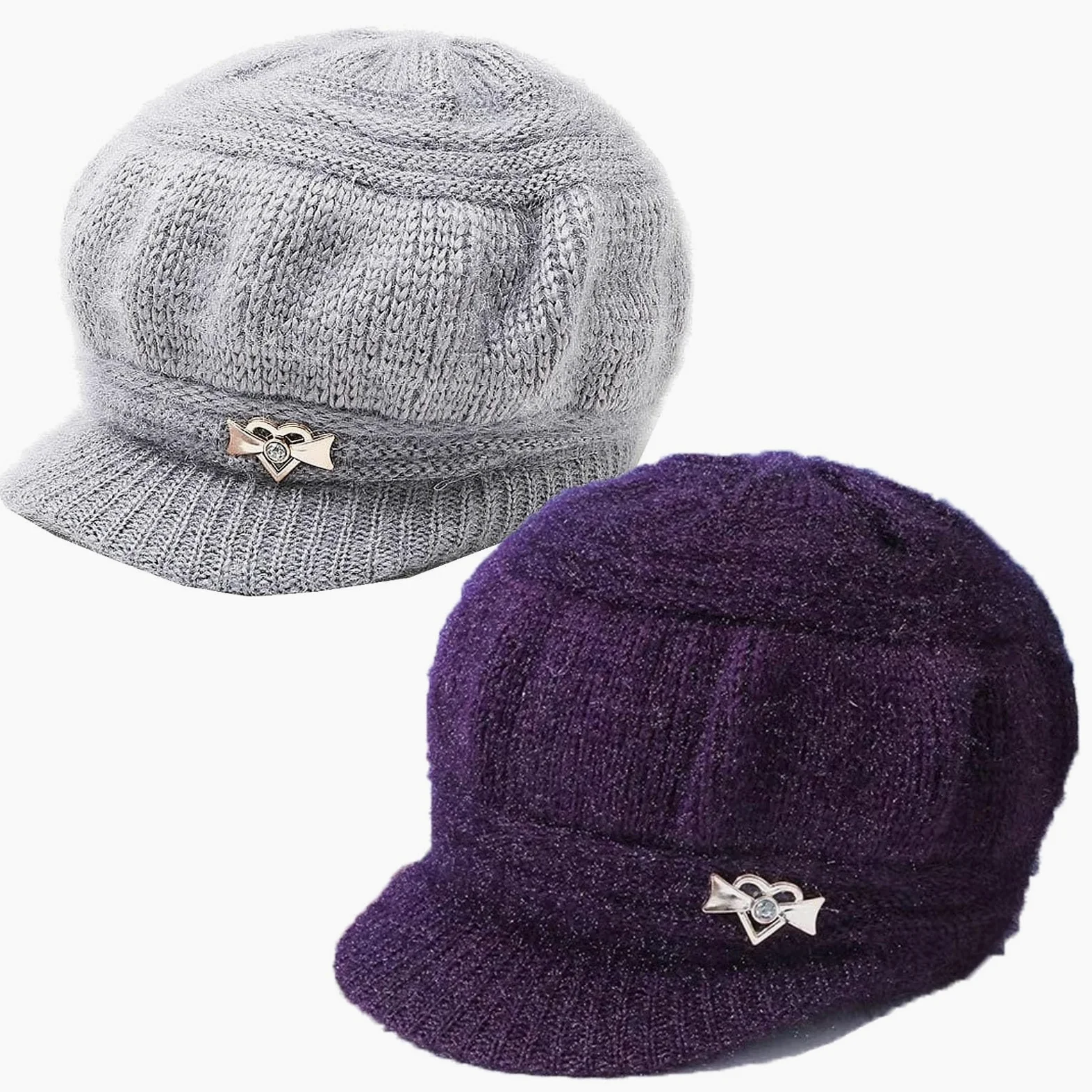 2-pak Dla Mamy W Średnim Wieku, Starsze Kobiety, Starsze Panie, Ciepła, Zimowa Czapka Z Polaru, Czapka Beanie Z Daszkiem, Dzianinowe Czapki Gazeciarza, Śnieg