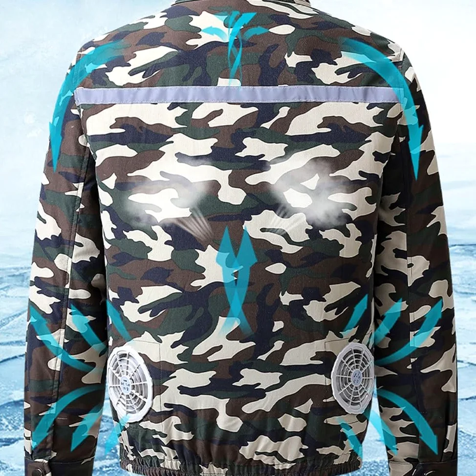 Kurtka z wentylatorem, Klimatyzowana kurtka robocza Multicolor S-4XL 2-4 wentylatory 1 kabel do transmisji danych, chłodzenie(B4 fan,4XL)