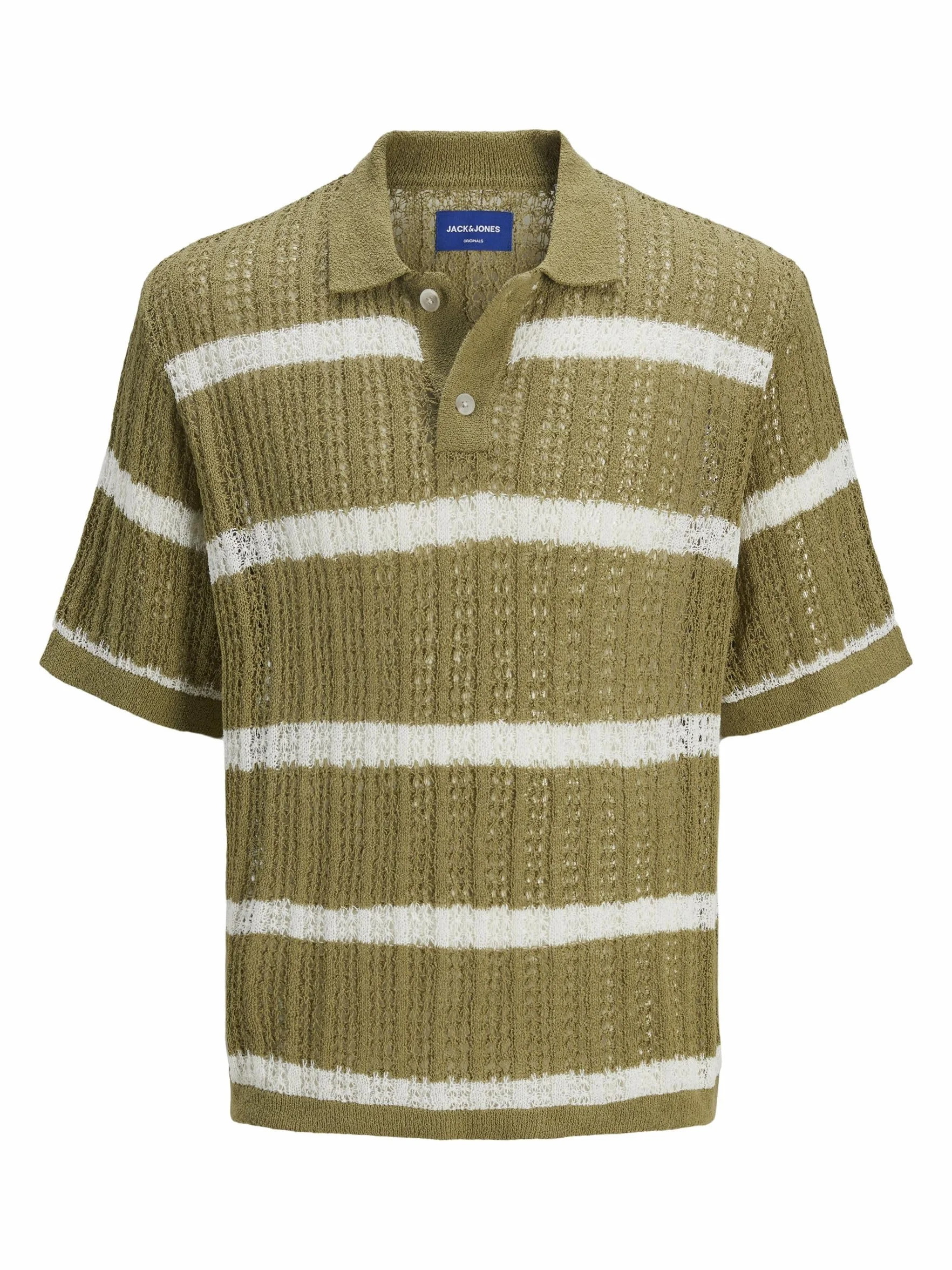JACK & JONES Męska koszulka polo w paski, cedr, S